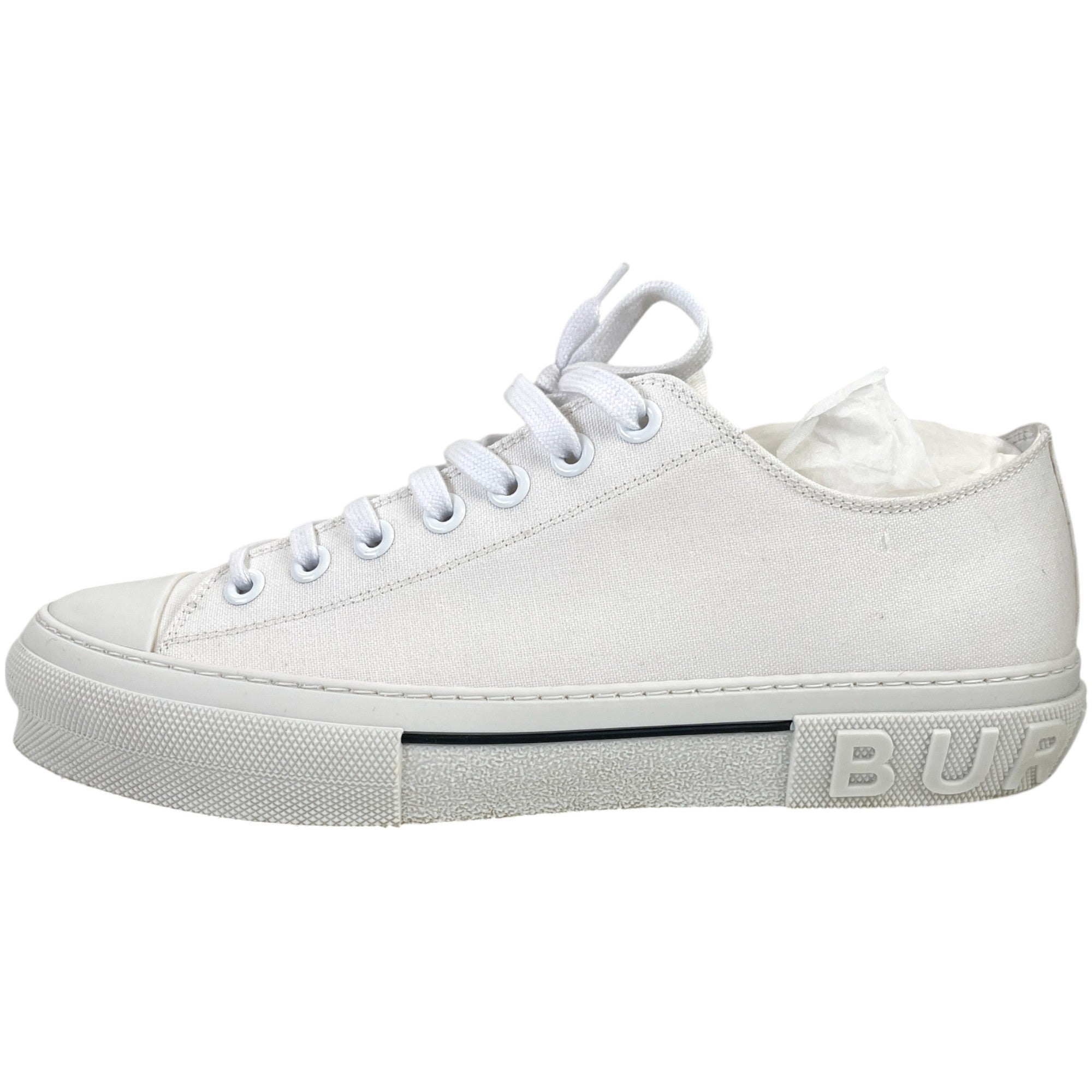 Men's Canvas Logo Low Trainers White Size EU 45.5 / UK 11.5