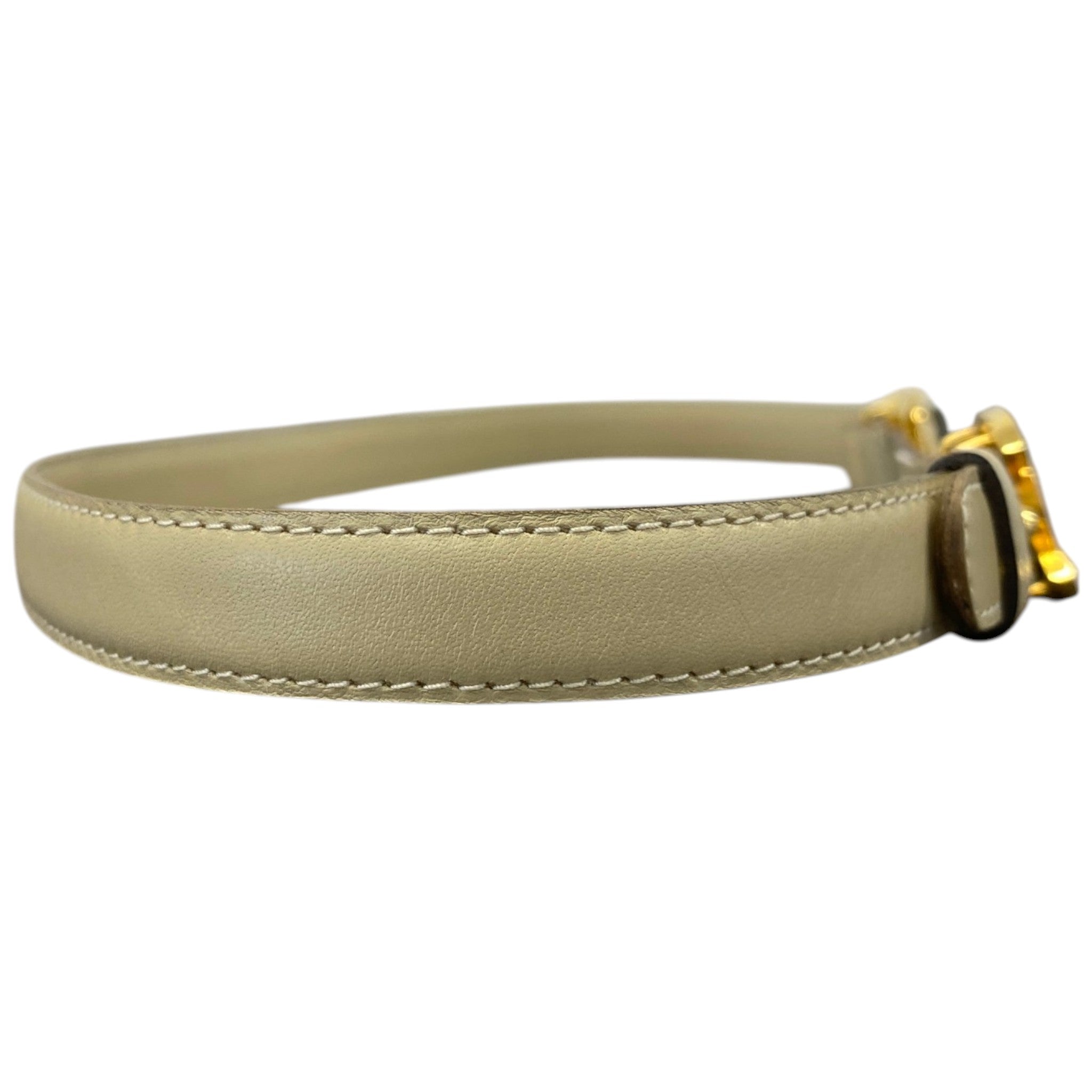 Women's Cc Logo Belt Beige Size 65cm / UK 2