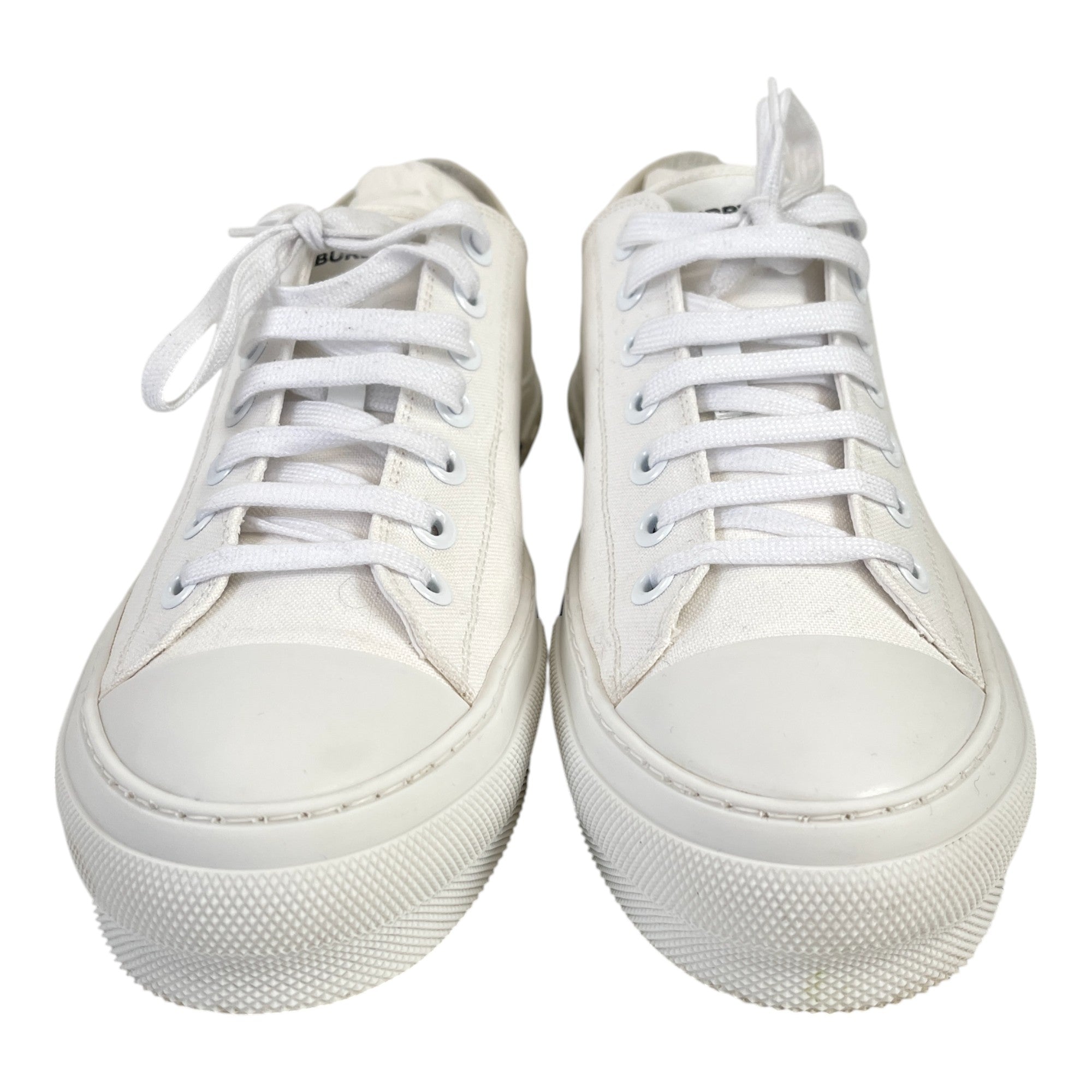 Men's Canvas Logo Low Trainers White Size EU 45.5 / UK 11.5