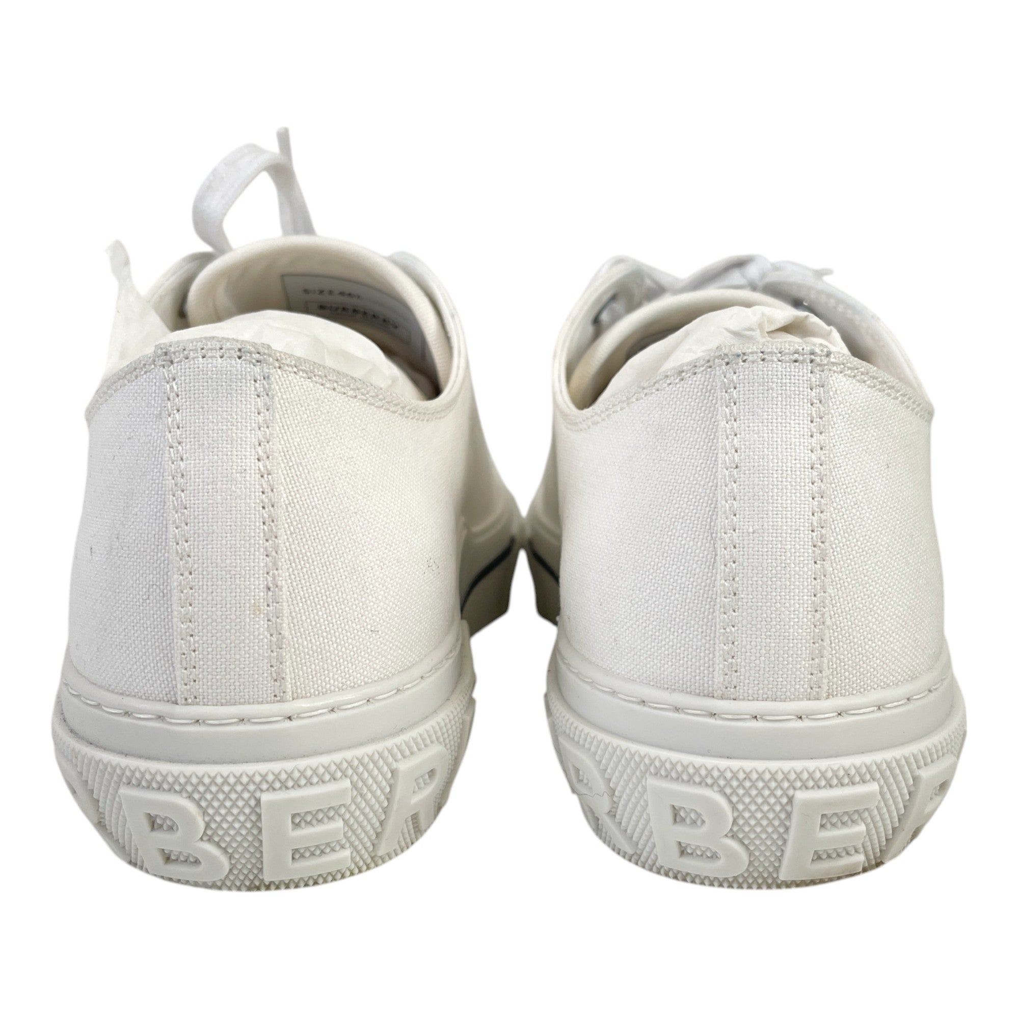 Men's Canvas Logo Low Trainers White Size EU 45.5 / UK 11.5