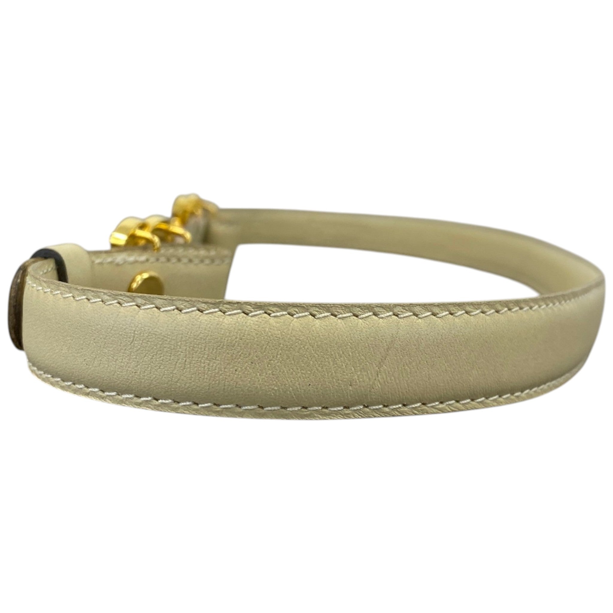 Women's Cc Logo Belt Beige Size 65cm / UK 2