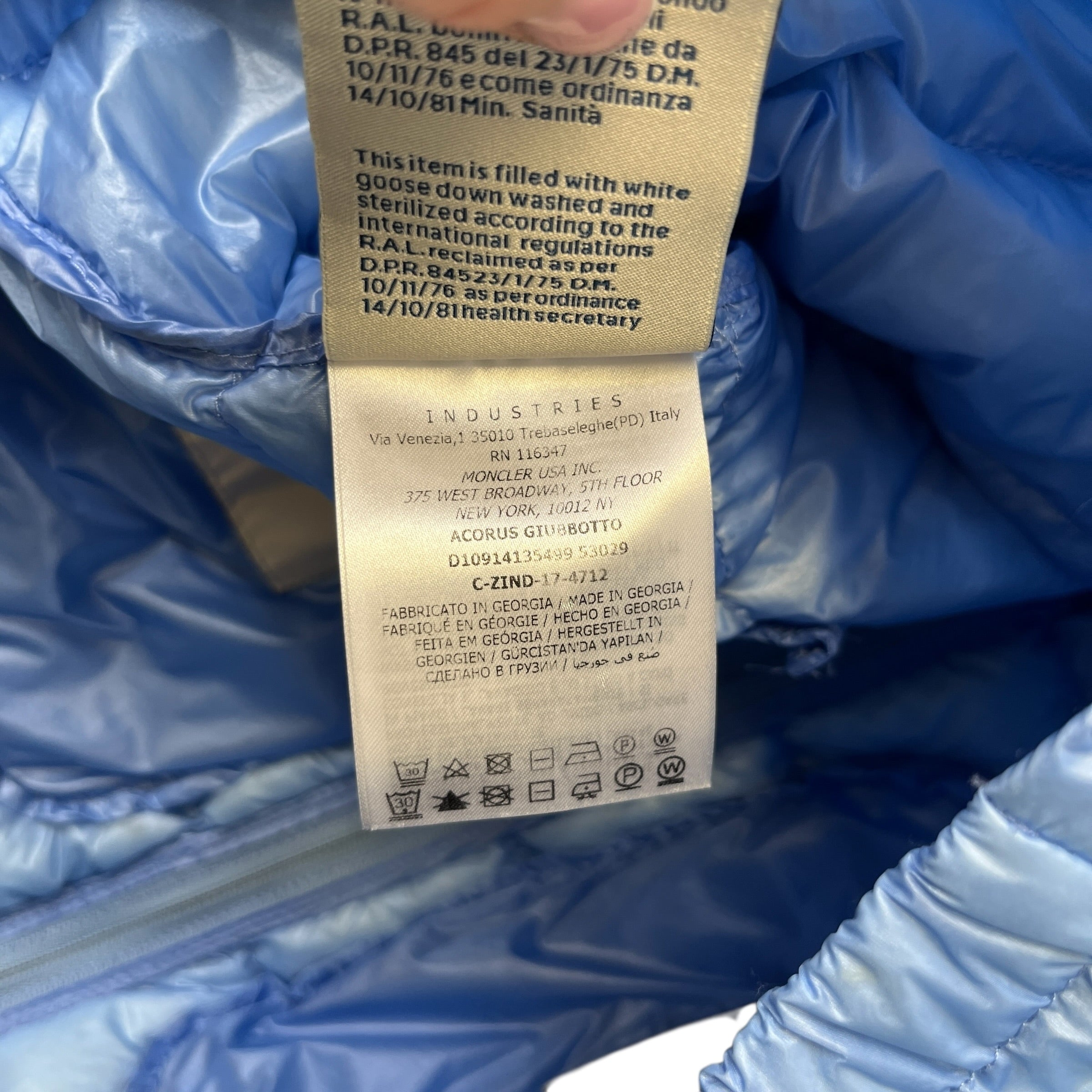 Men's Acorus Down Jacket Blue Size 2 / M