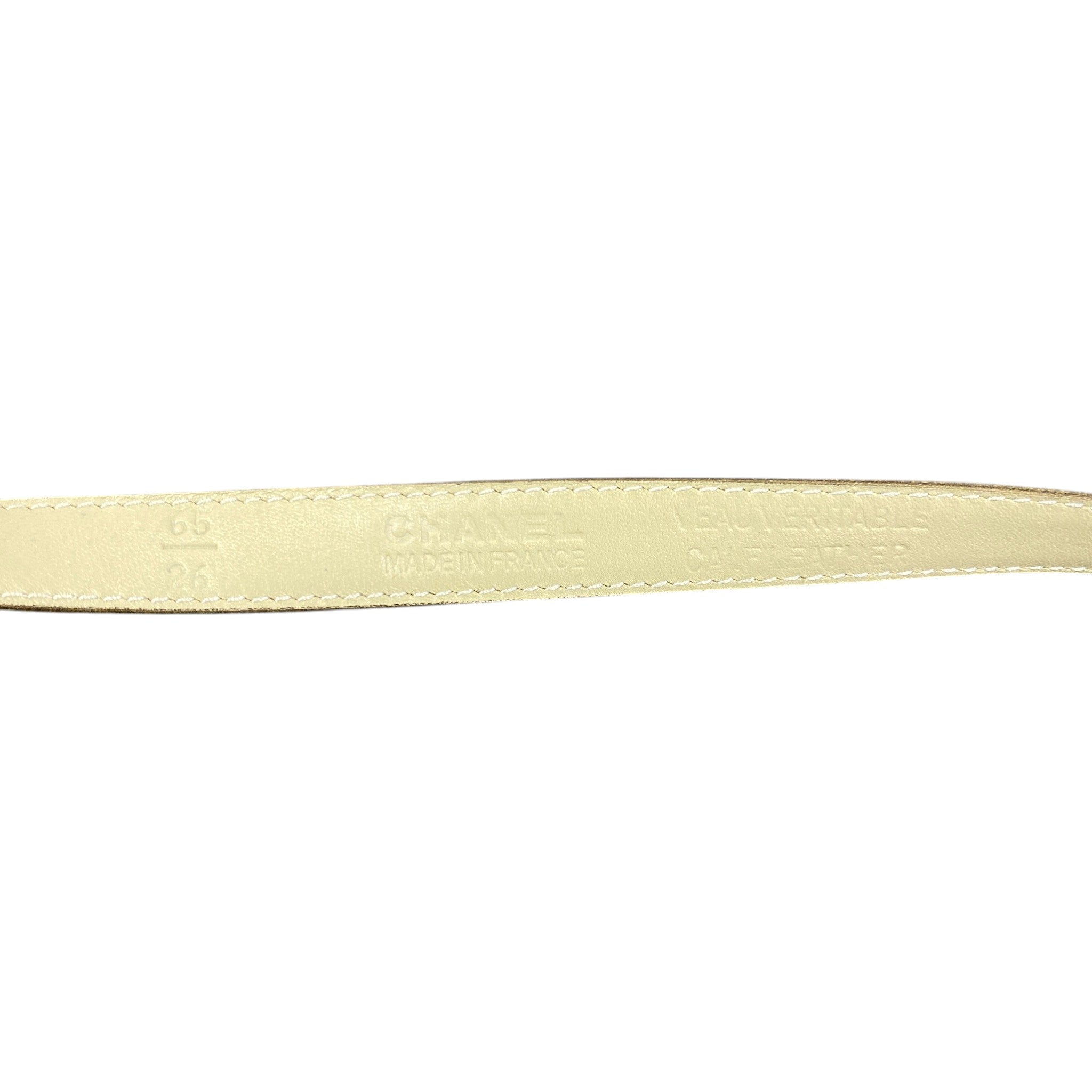 Women's Cc Logo Belt Beige Size 65cm / UK 2