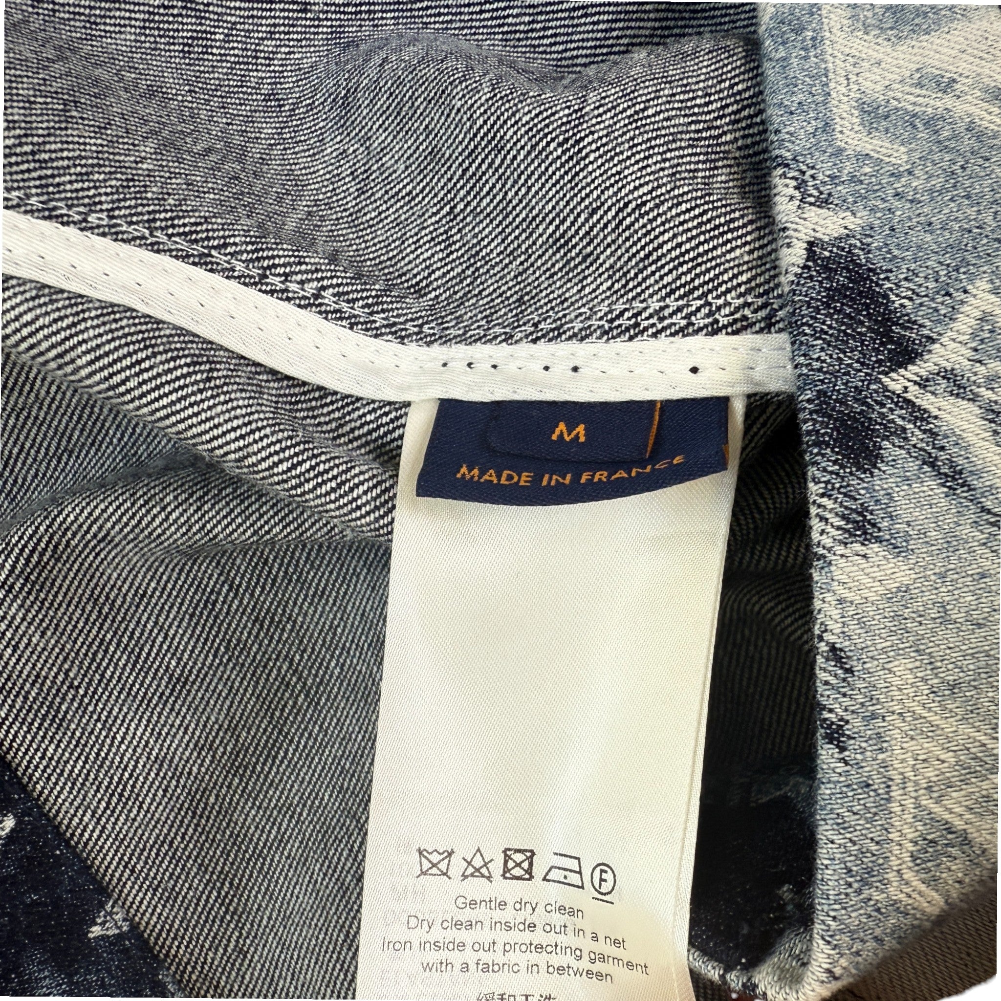 Men's Monogram Bandana Denim Shirt Navy Size M