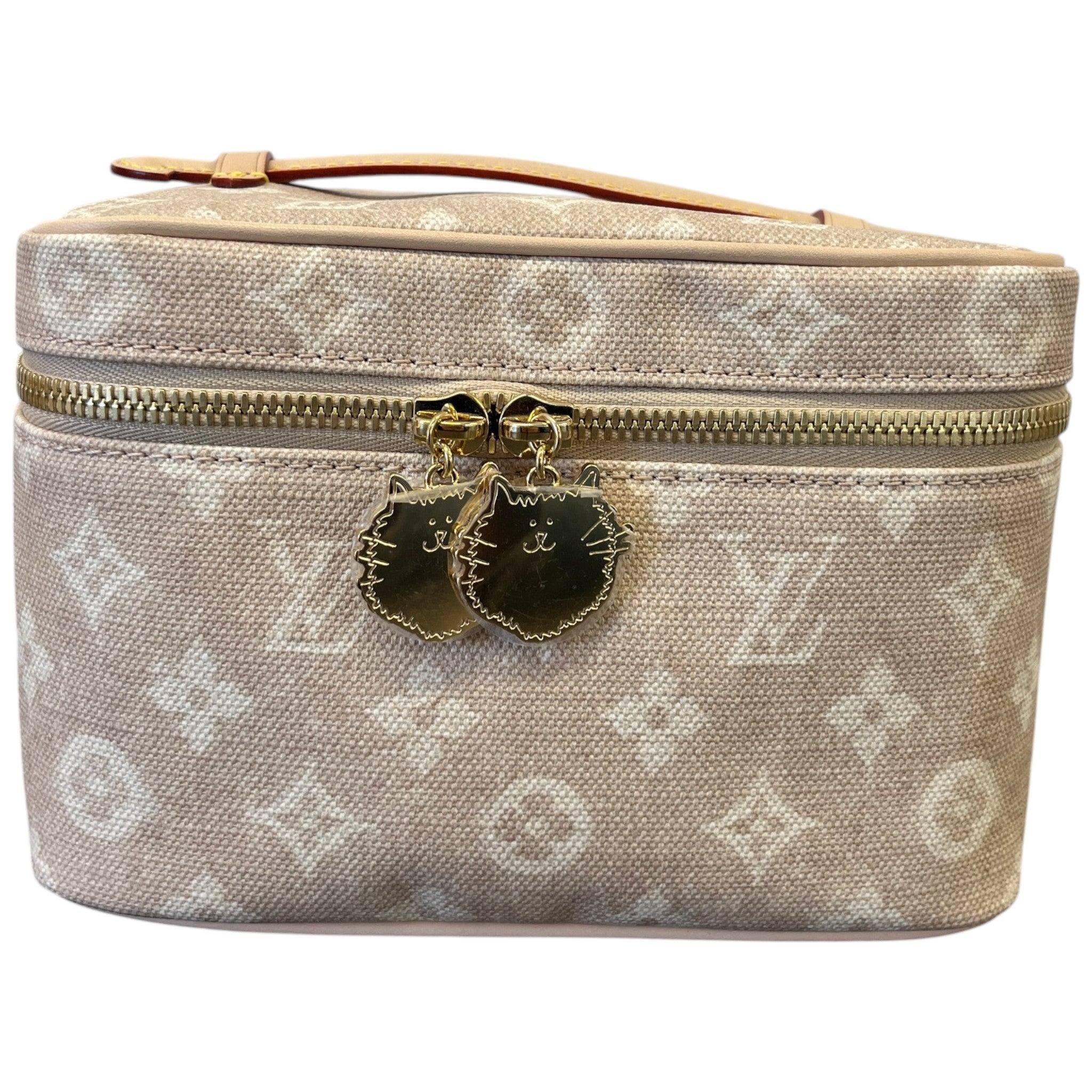 Women's Nice Mini Vanity Case Toiletry Bag Beige
