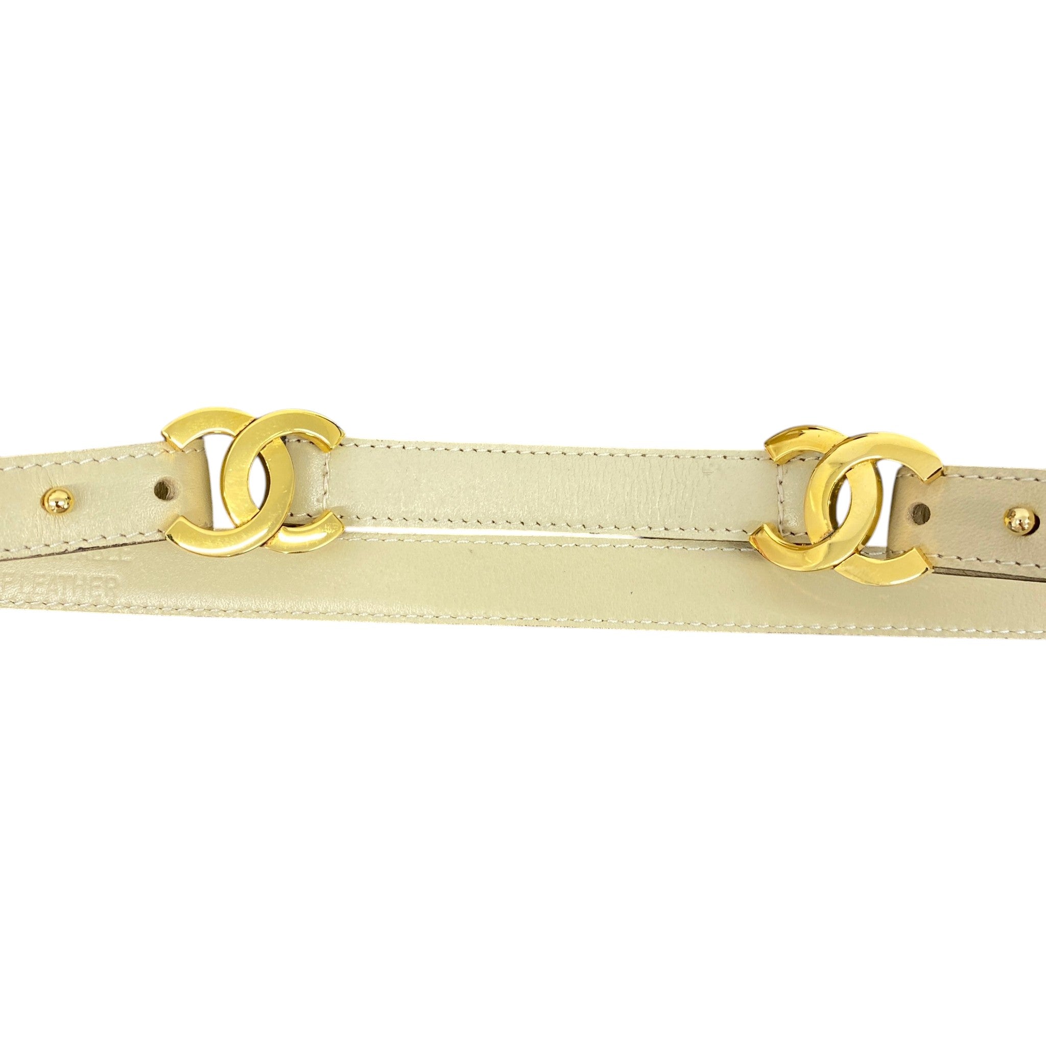 Women's Cc Logo Belt Beige Size 65cm / UK 2