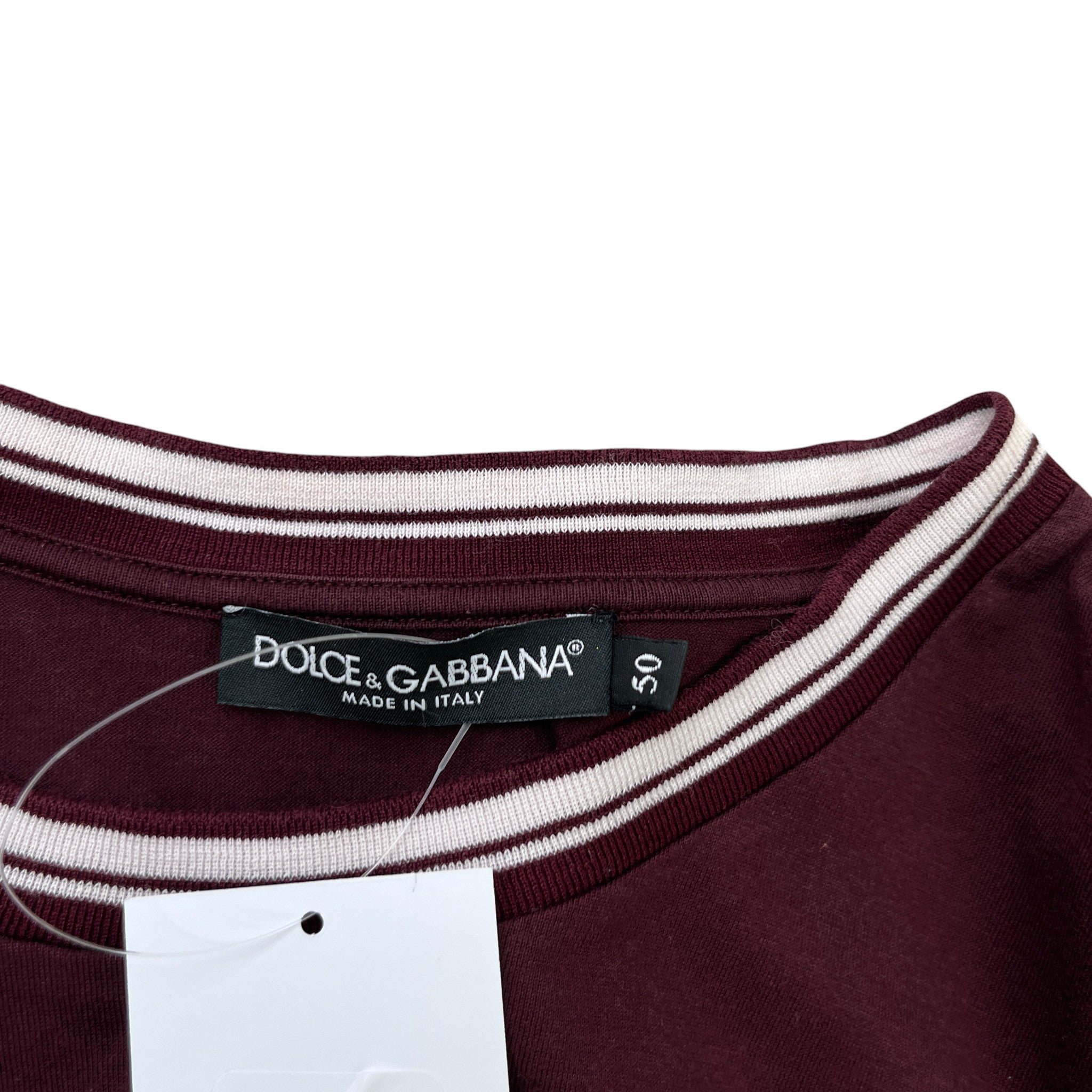 Men's Logo Print T-Shirt Burgundy Size IT 50 / UK L