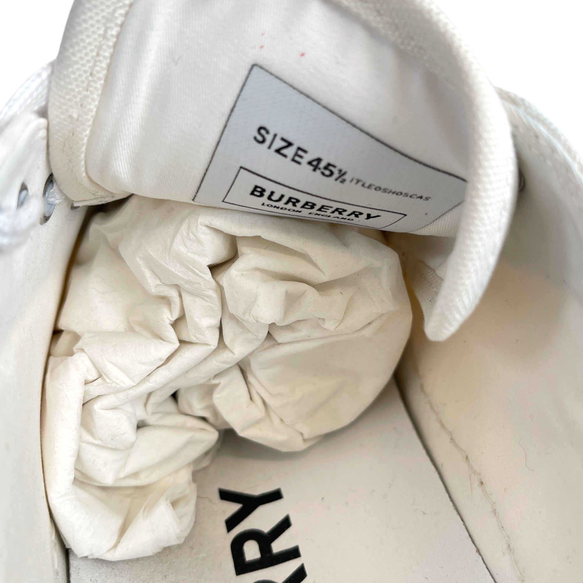 Men's Canvas Logo Low Trainers White Size EU 45.5 / UK 11.5