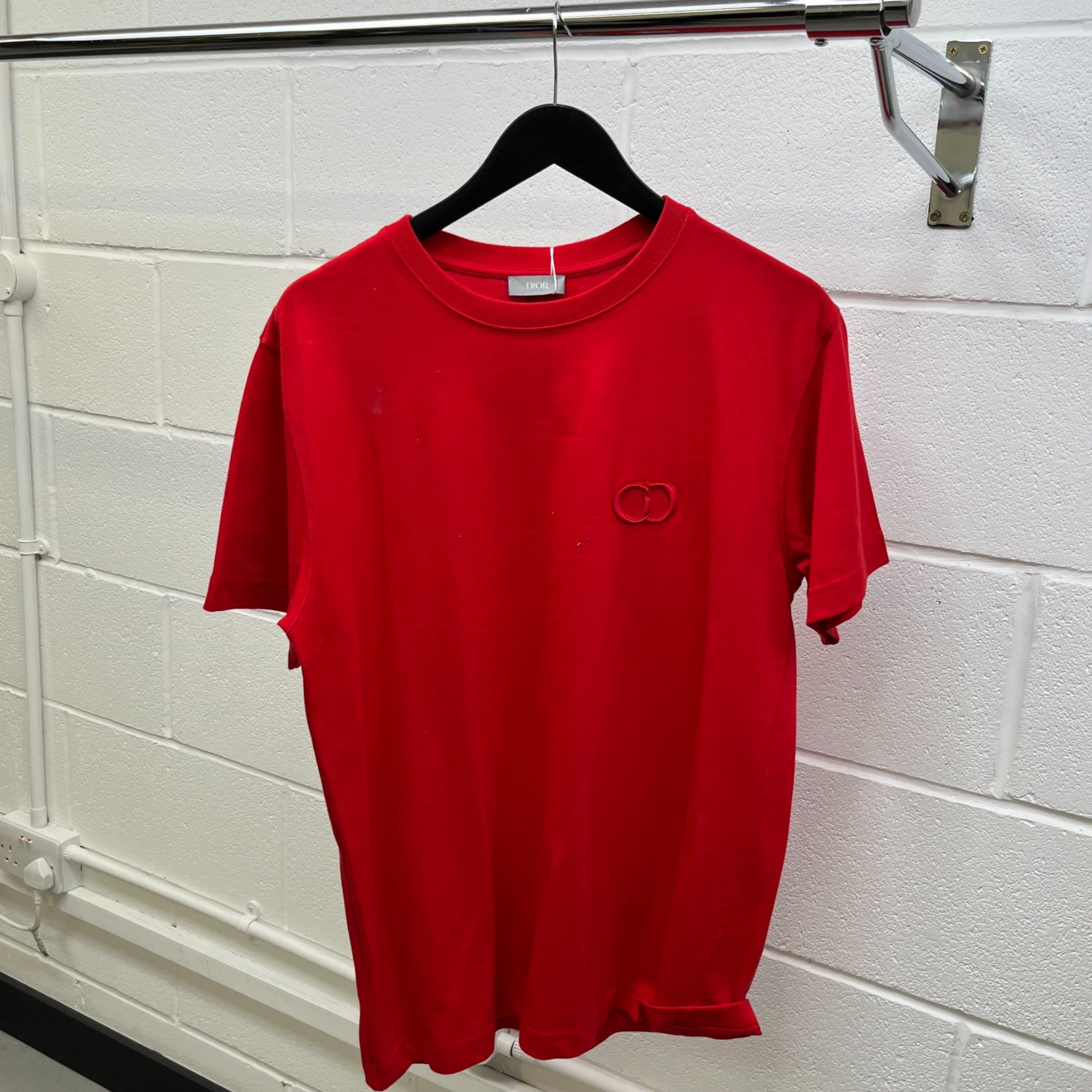 Men's Embroidered Cd Icon T-Shirt Red Size M