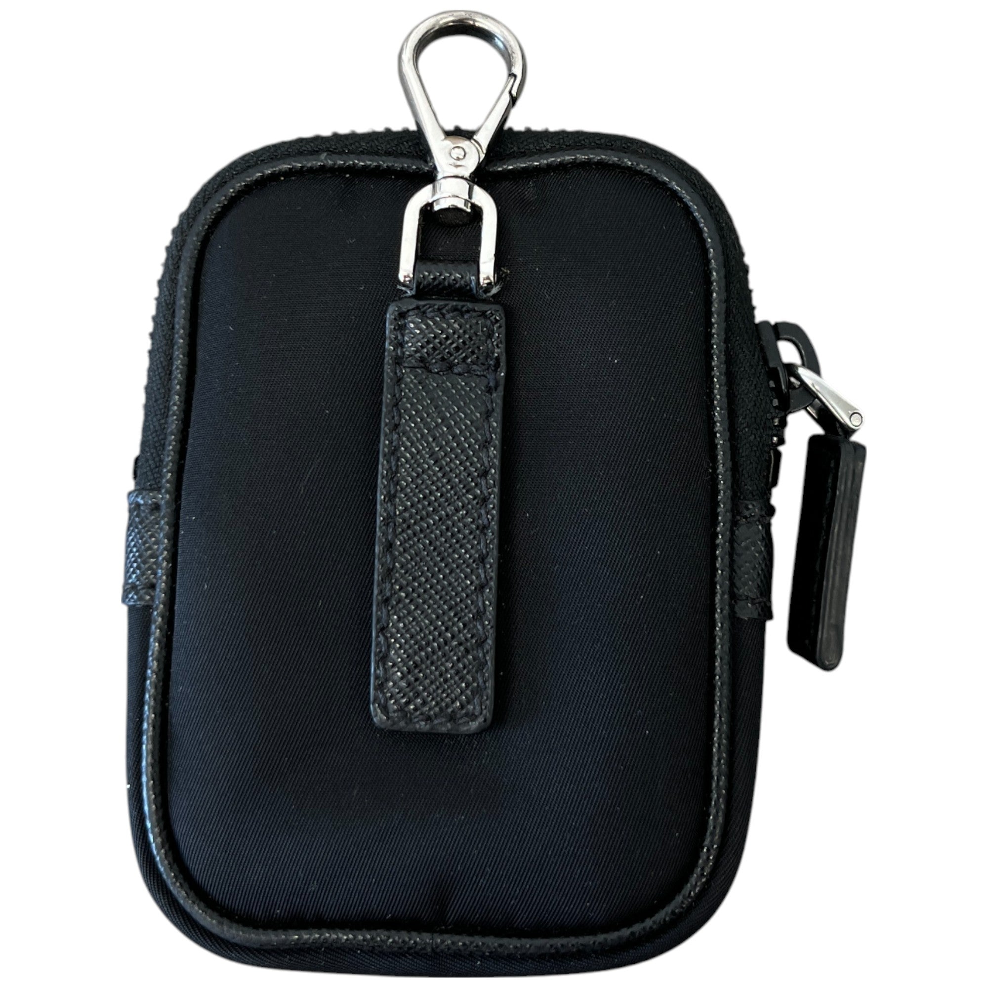 Men's Plaque Logo Re-Nylon Saffiano Shoulder Bag Black