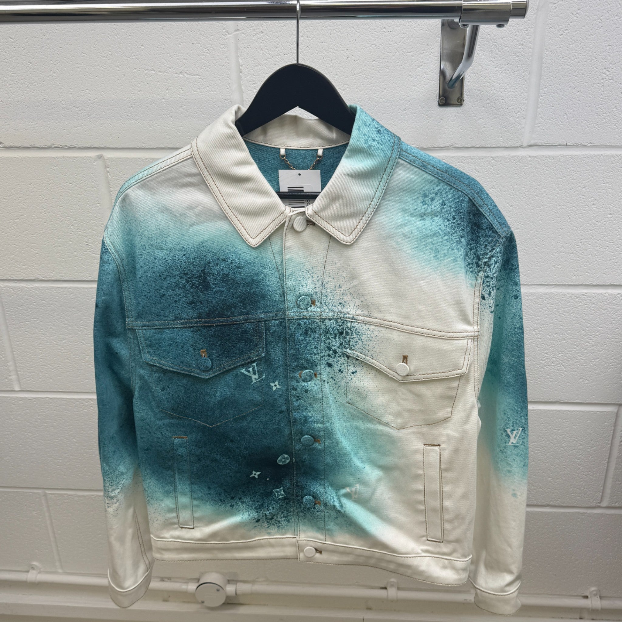 Men's Lv Spray Denim OverShirt Blue Size IT 48 / UK M