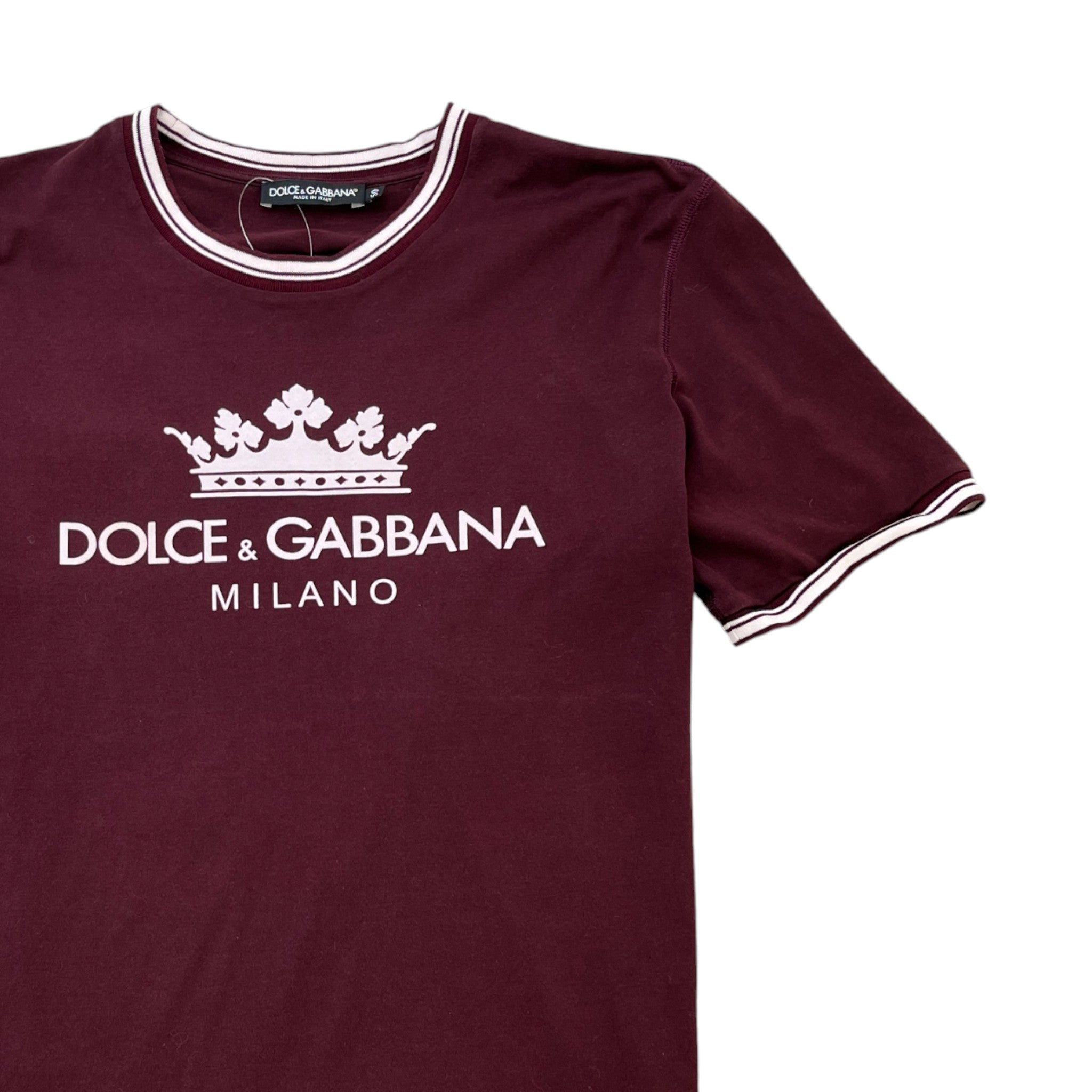 Men's Logo Print T-Shirt Burgundy Size IT 50 / UK L