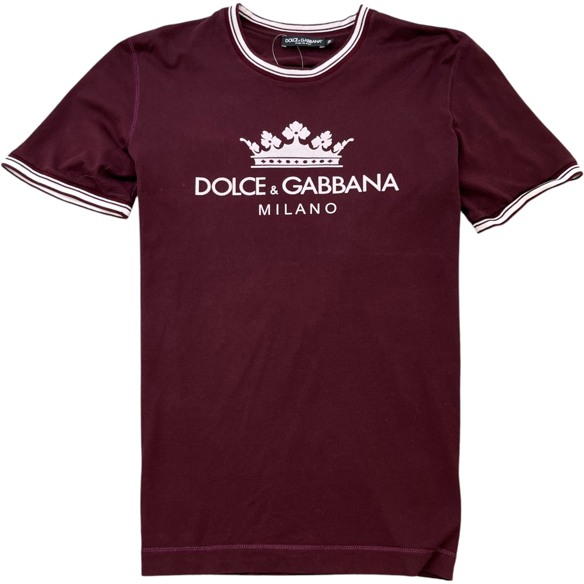 Men's Logo Print T-Shirt Burgundy Size IT 50 / UK L