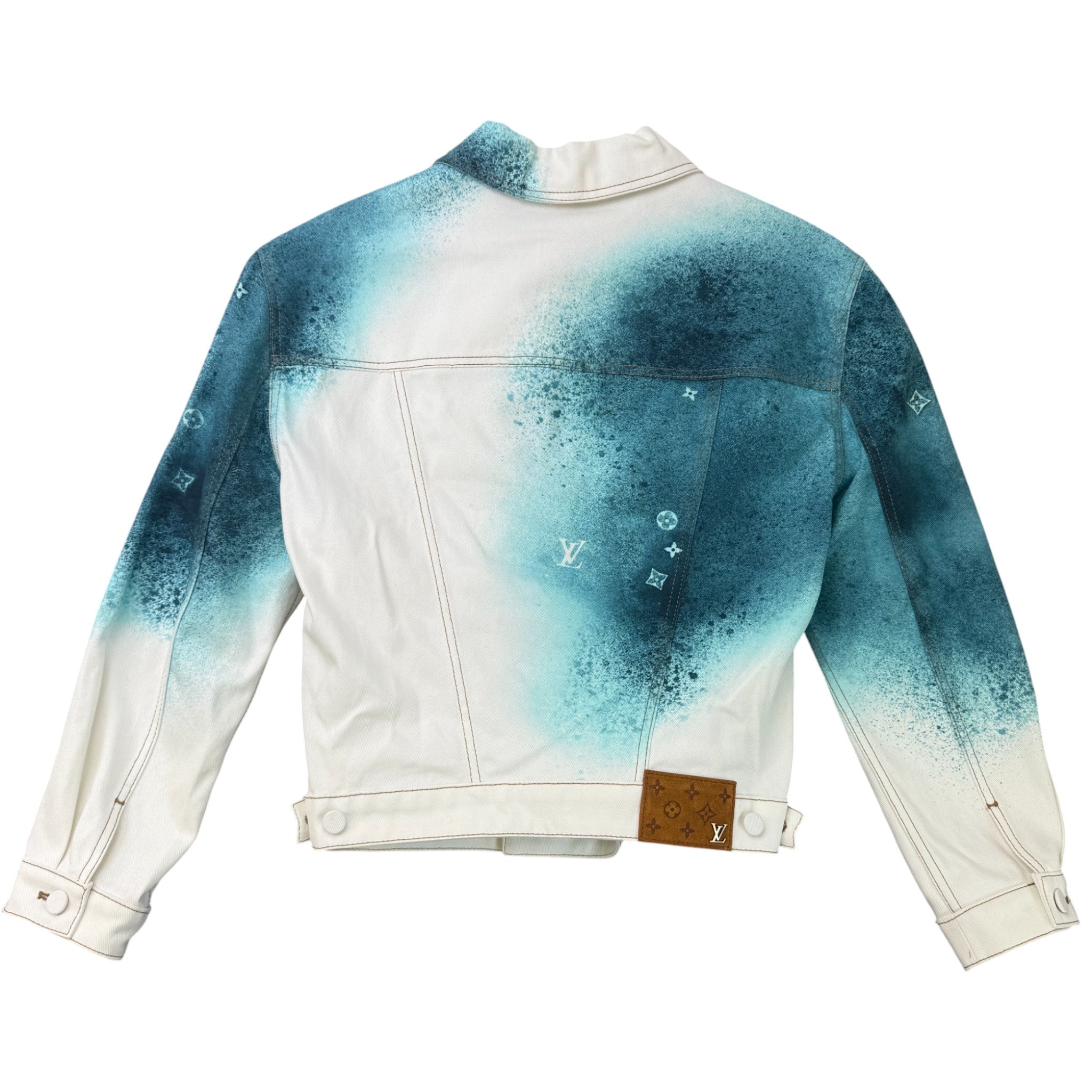 Men's Lv Spray Denim OverShirt Blue Size IT 48 / UK M