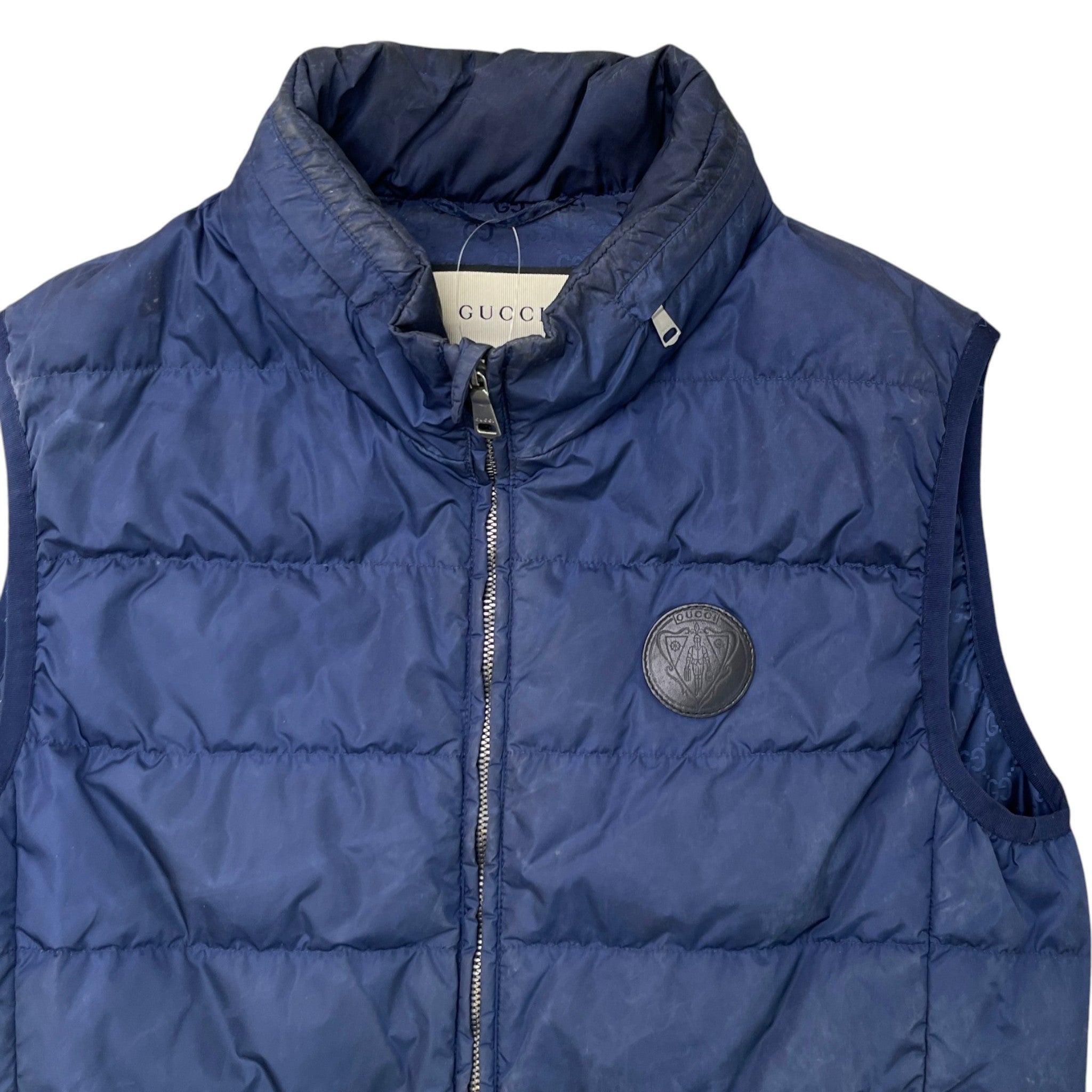 Men's Logo Patch Gg Monogram Gilet Navy Size IT 44 / XS