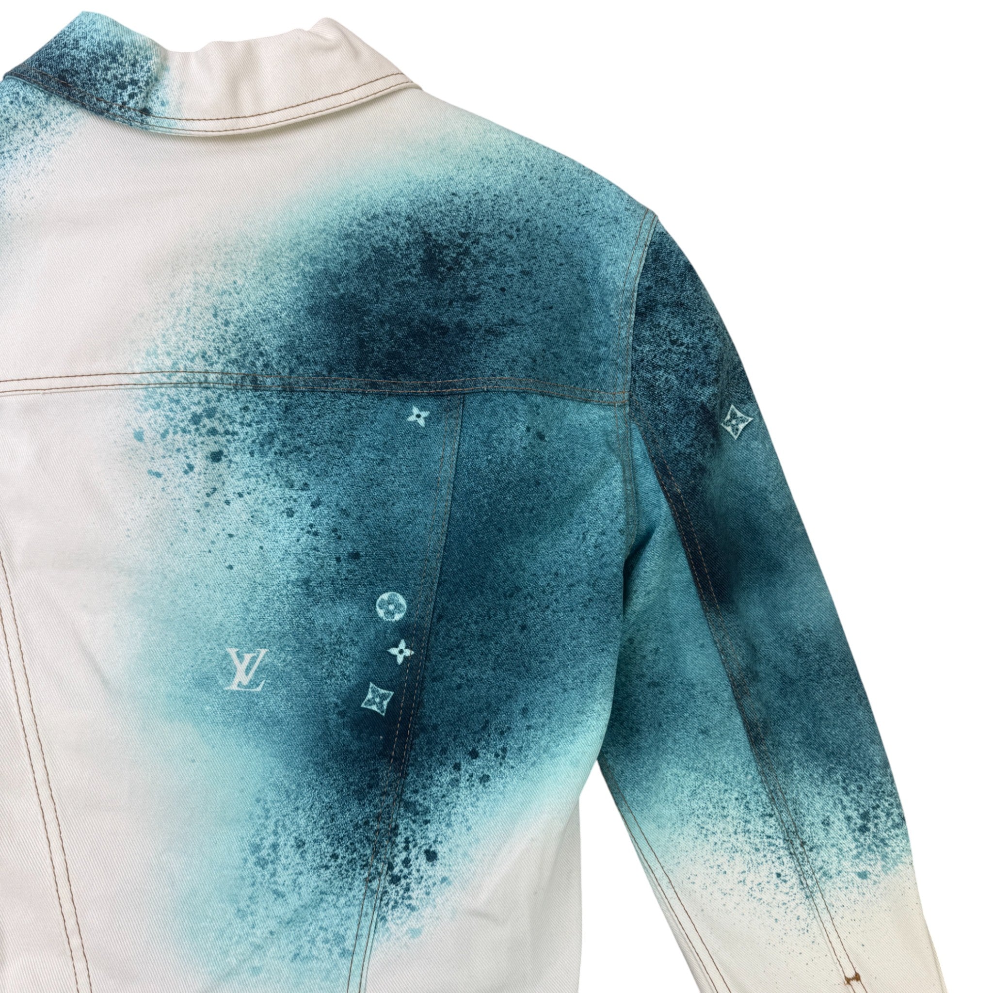 Men's Lv Spray Denim OverShirt Blue Size IT 48 / UK M