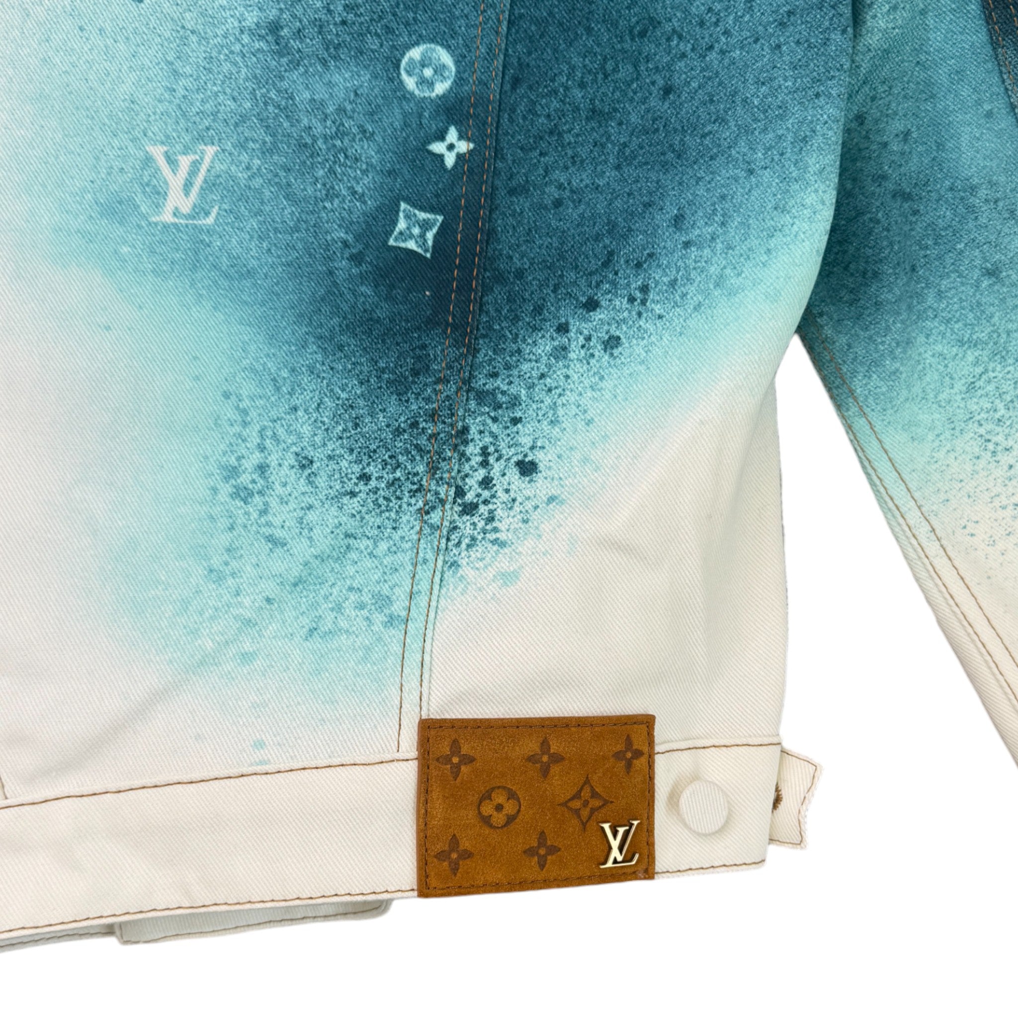 Men's Lv Spray Denim OverShirt Blue Size IT 48 / UK M