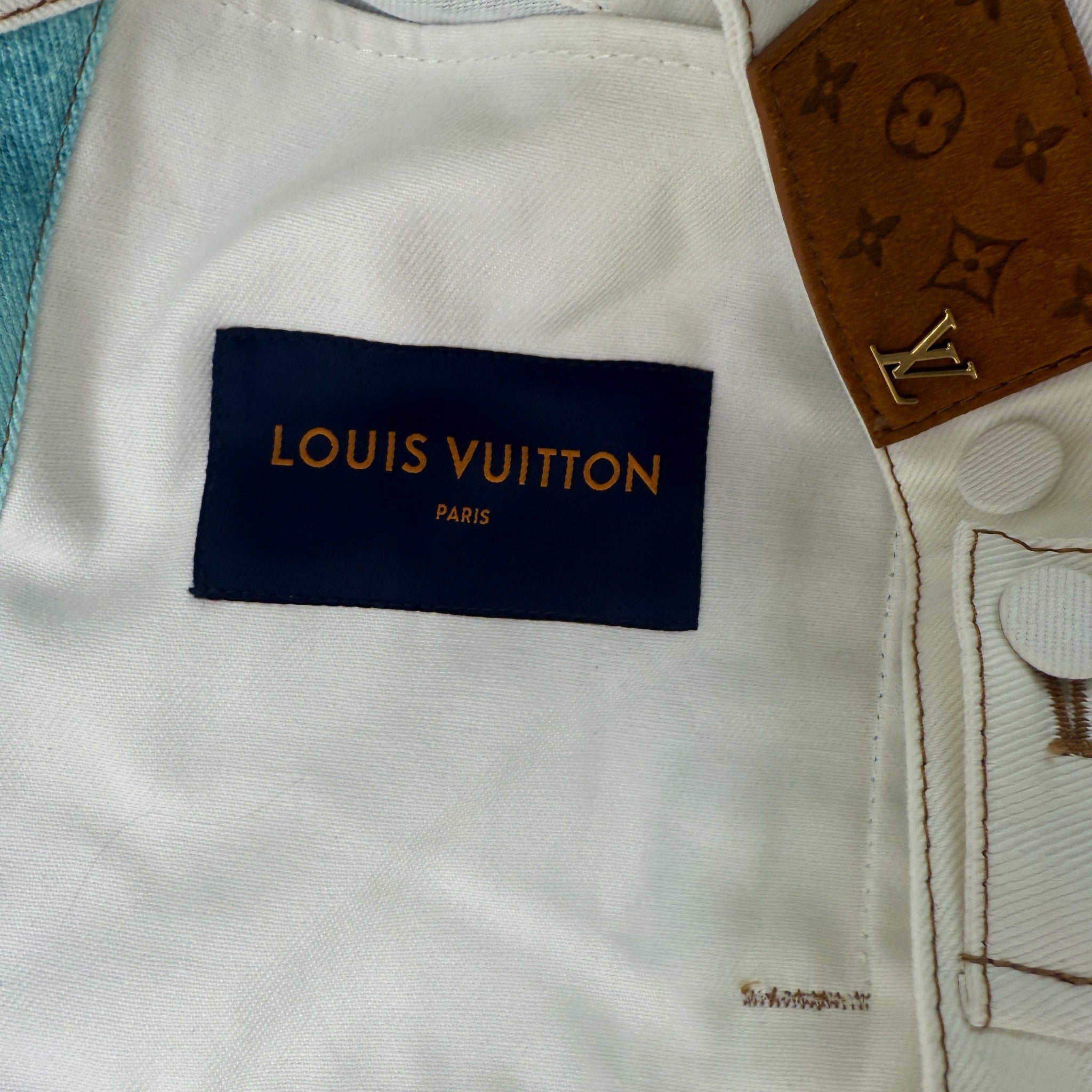 Men's Lv Spray Denim OverShirt Blue Size IT 48 / UK M