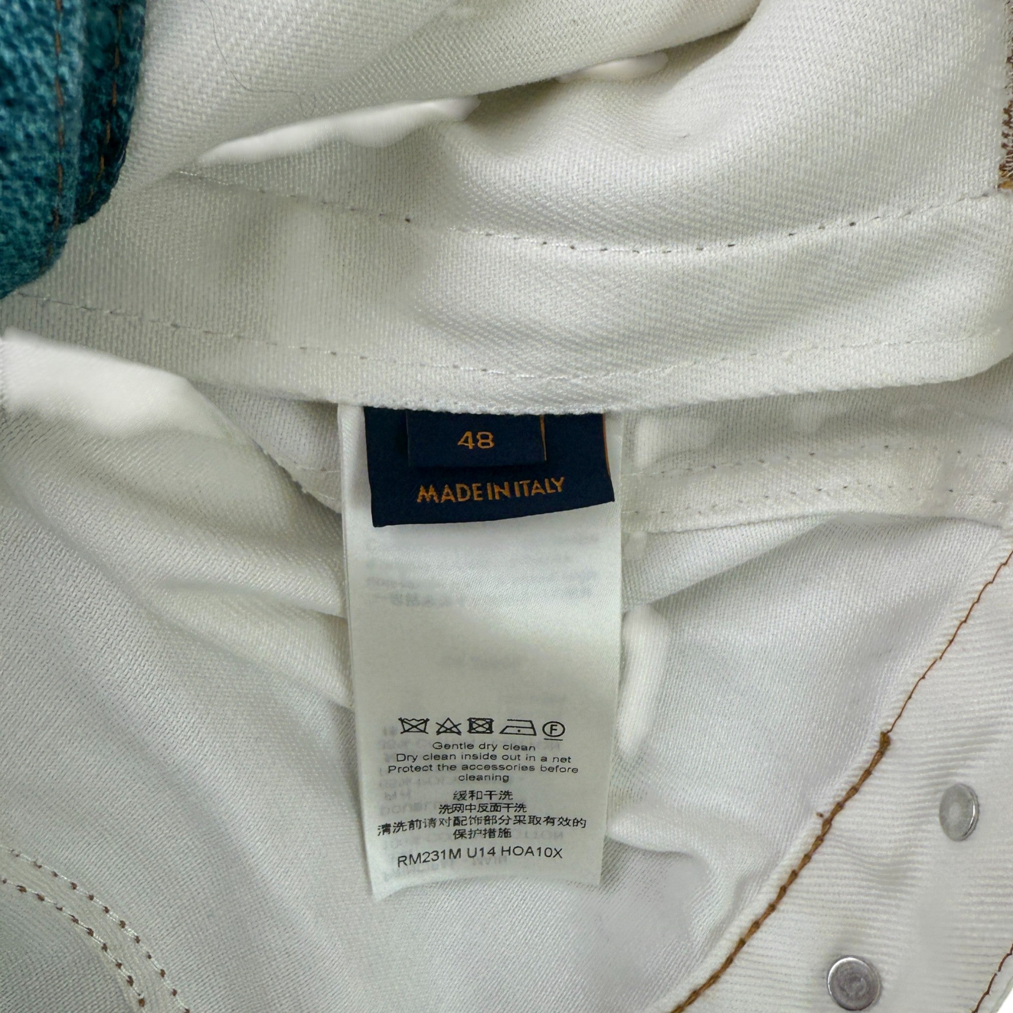 Men's Lv Spray Denim OverShirt Blue Size IT 48 / UK M