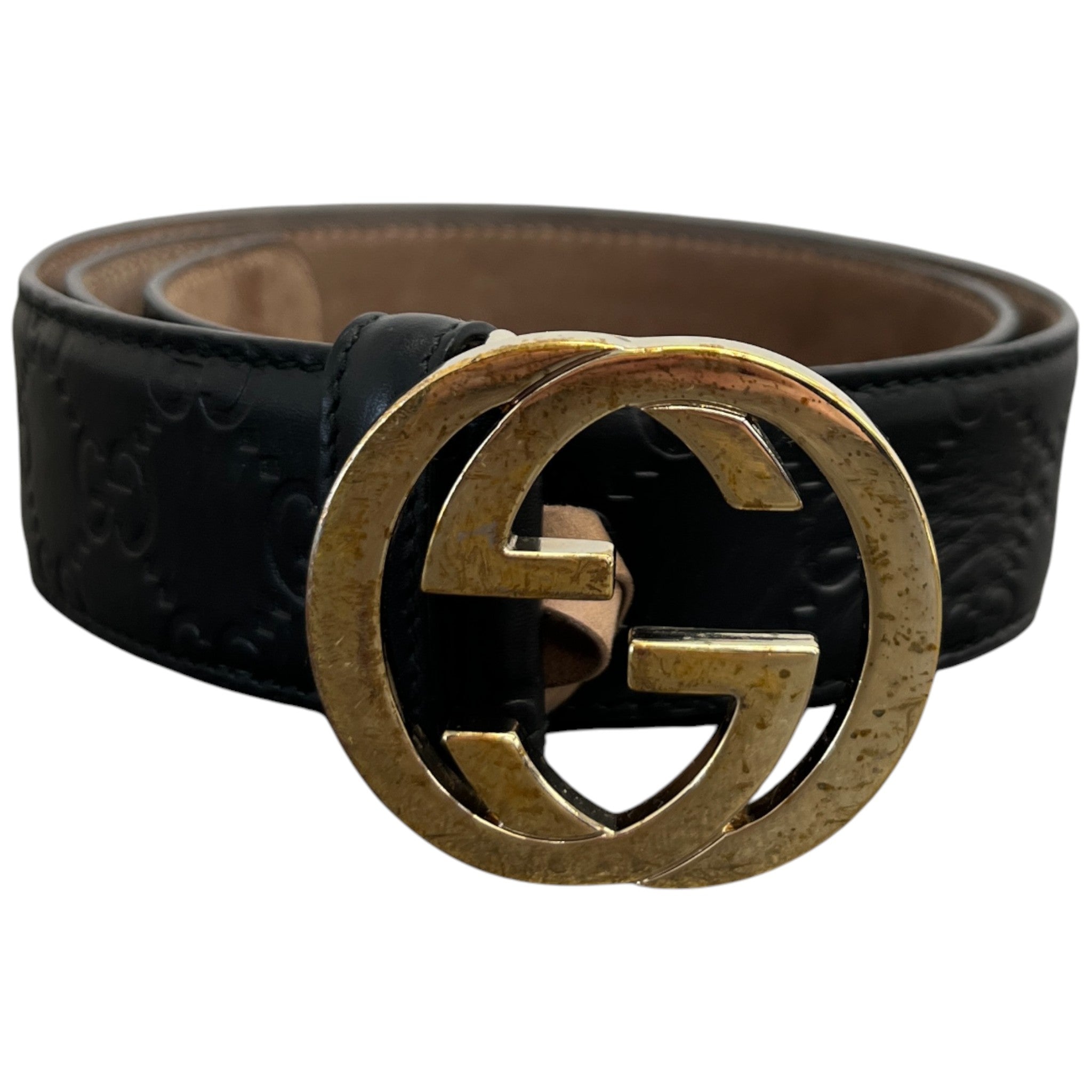 Women's Interlocking G Belt Black Size 80CM / UK 8