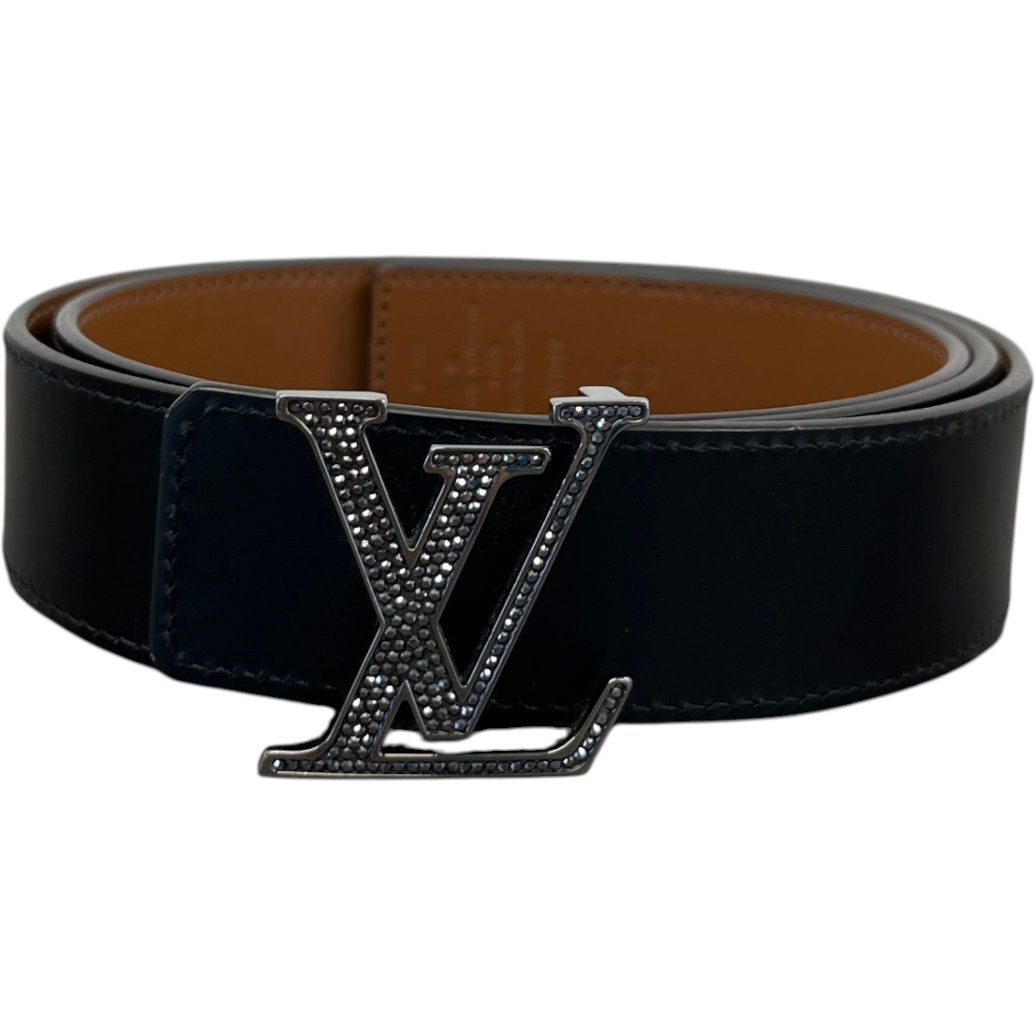 Men's Studded Lv Belt Black Size Waist 32"