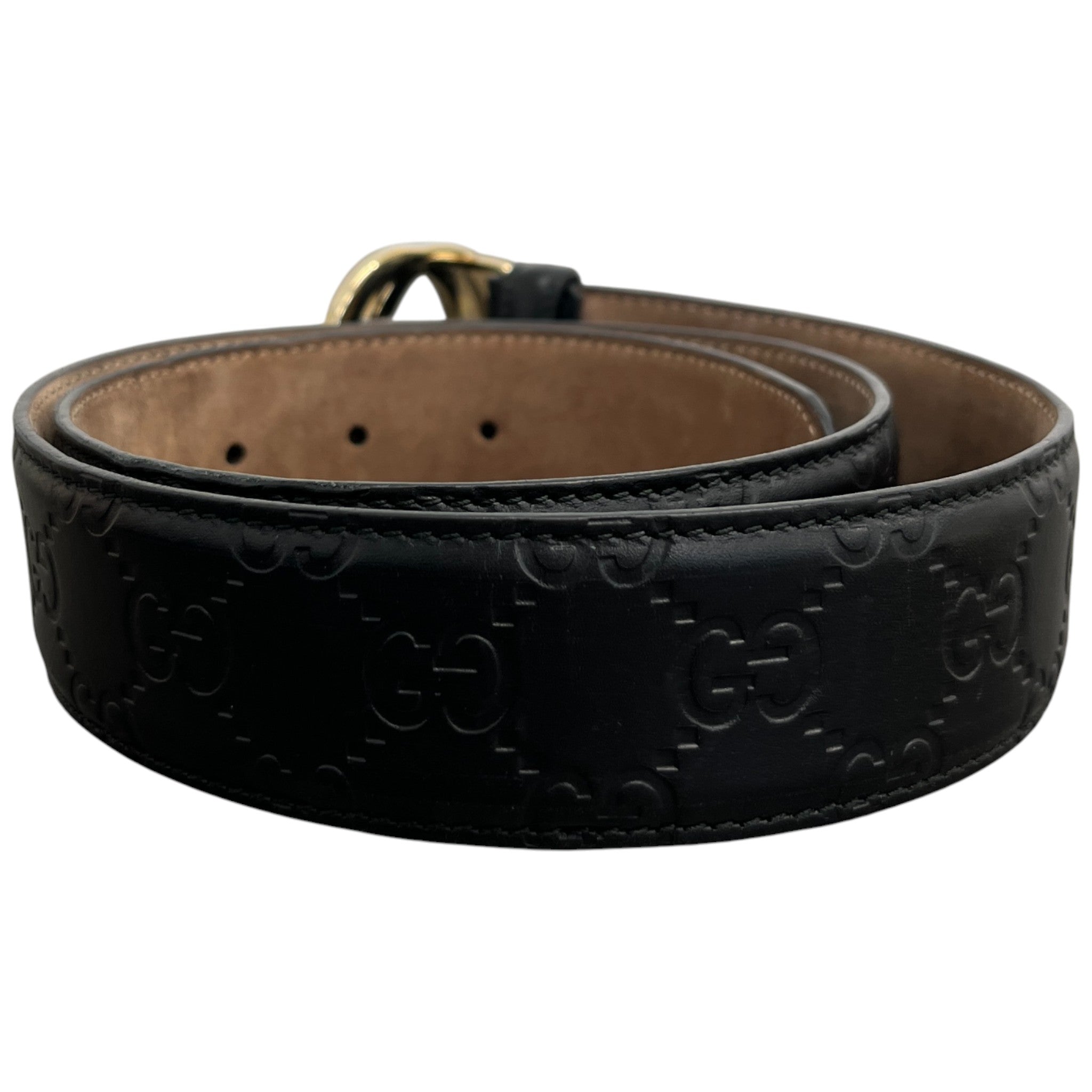 Women's Interlocking G Belt Black Size 80CM / UK 8