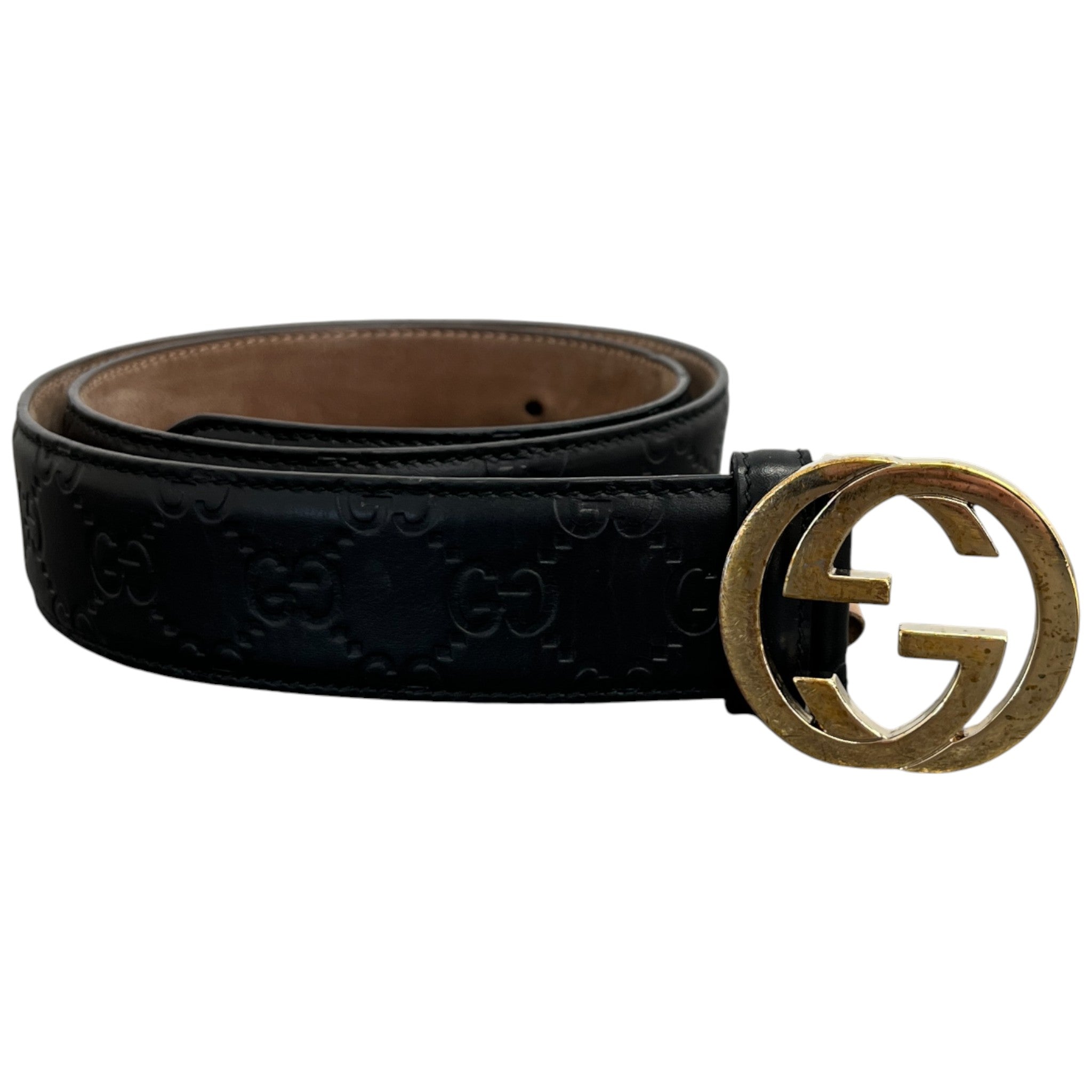 Women's Interlocking G Belt Black Size 80CM / UK 8