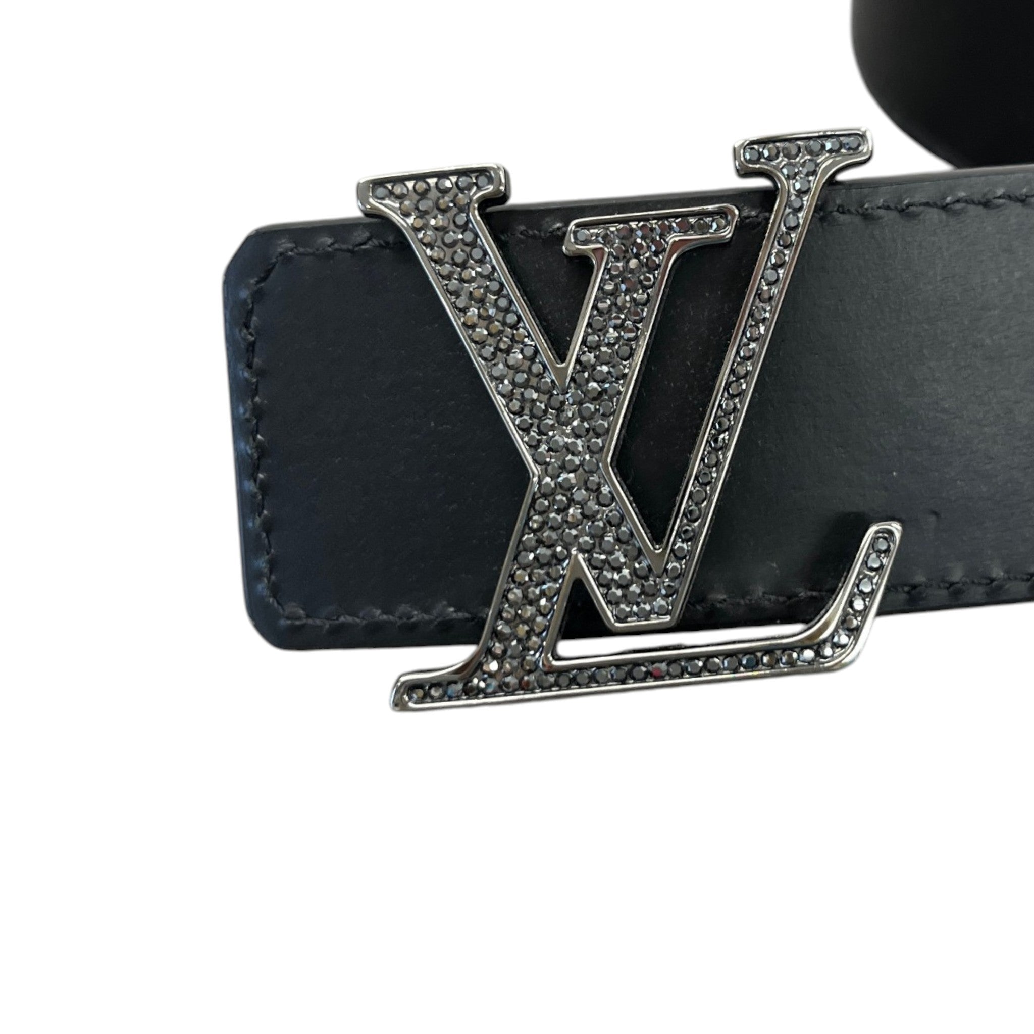 Men's Studded Lv Belt Black Size Waist 32"