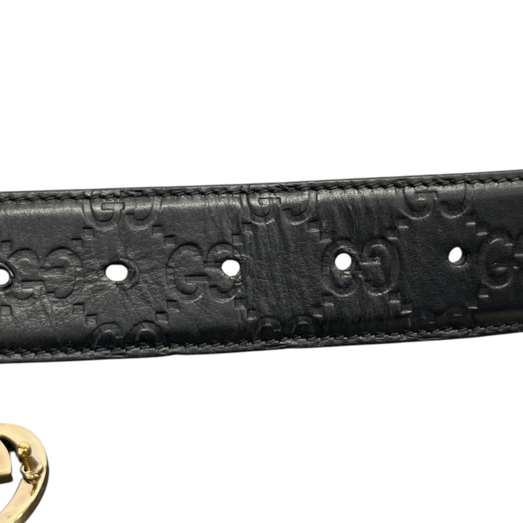 Women's Interlocking G Belt Black Size 80CM / UK 8