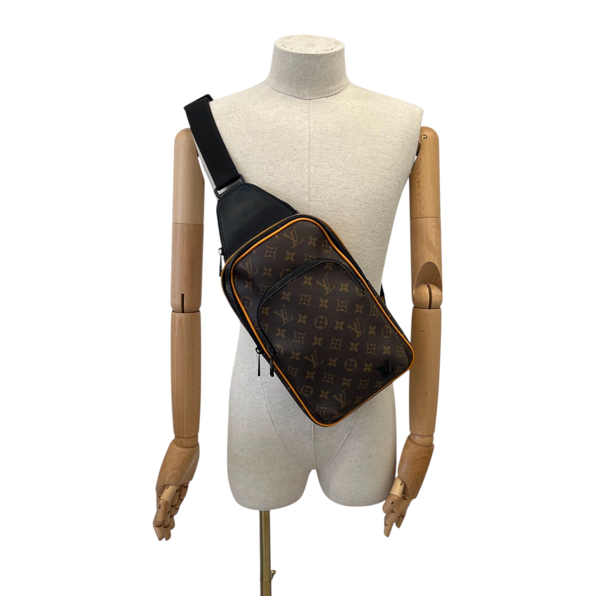 Men's Monogram Macassar Avenue Sling Bag Brown
