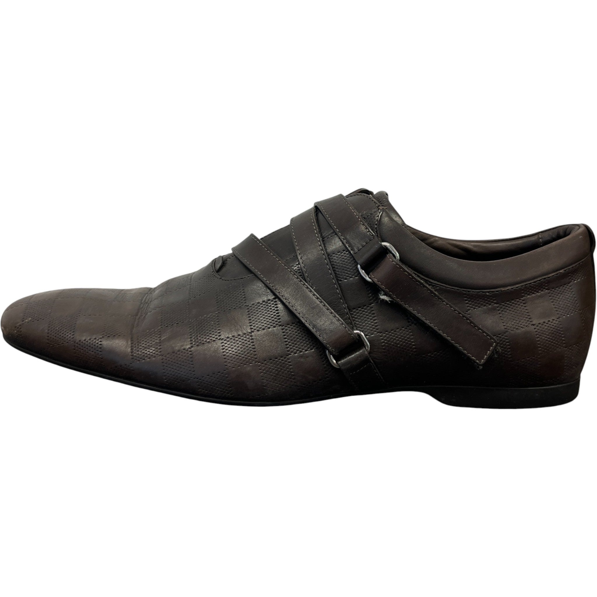 Men's Damier Check Loafers Brown Size EU 44 / UK 10