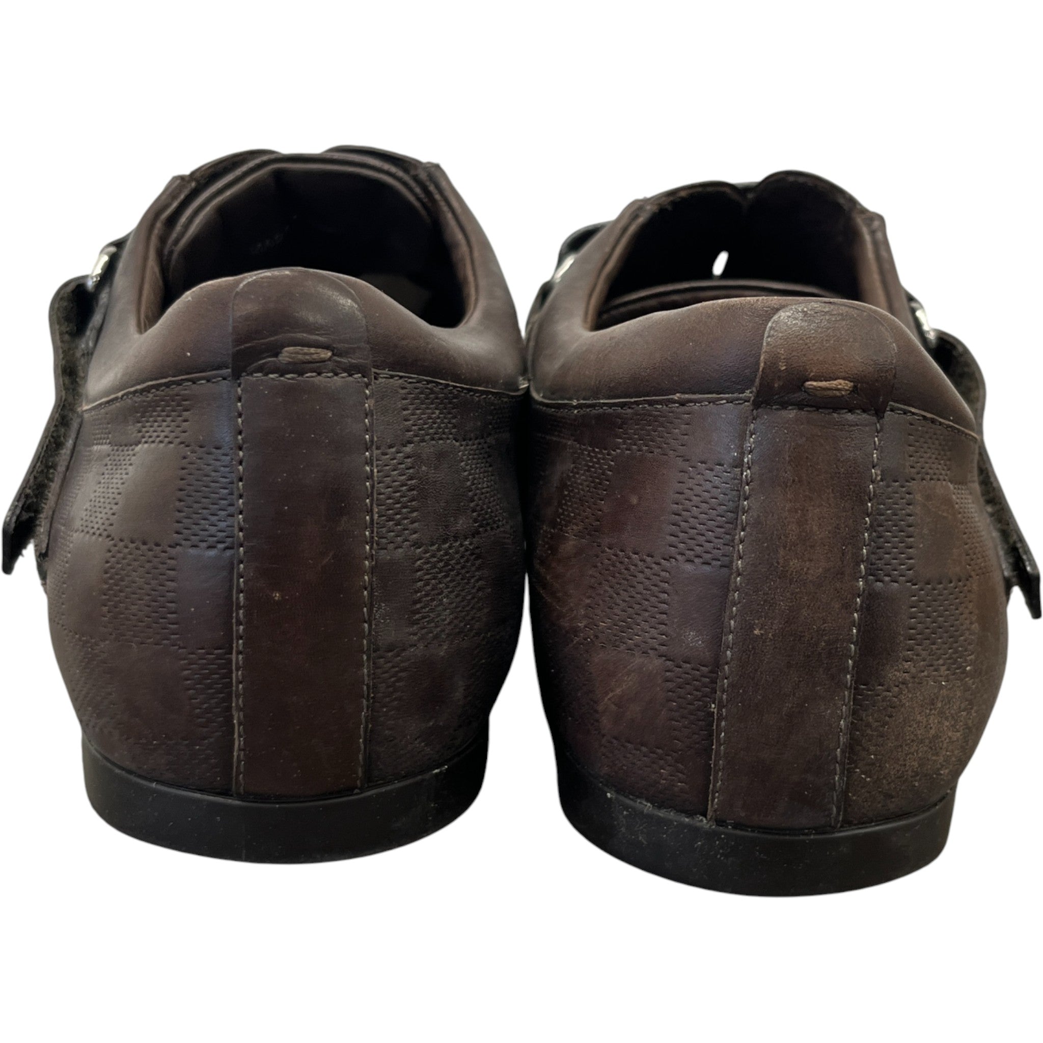 Men's Damier Check Loafers Brown Size EU 44 / UK 10