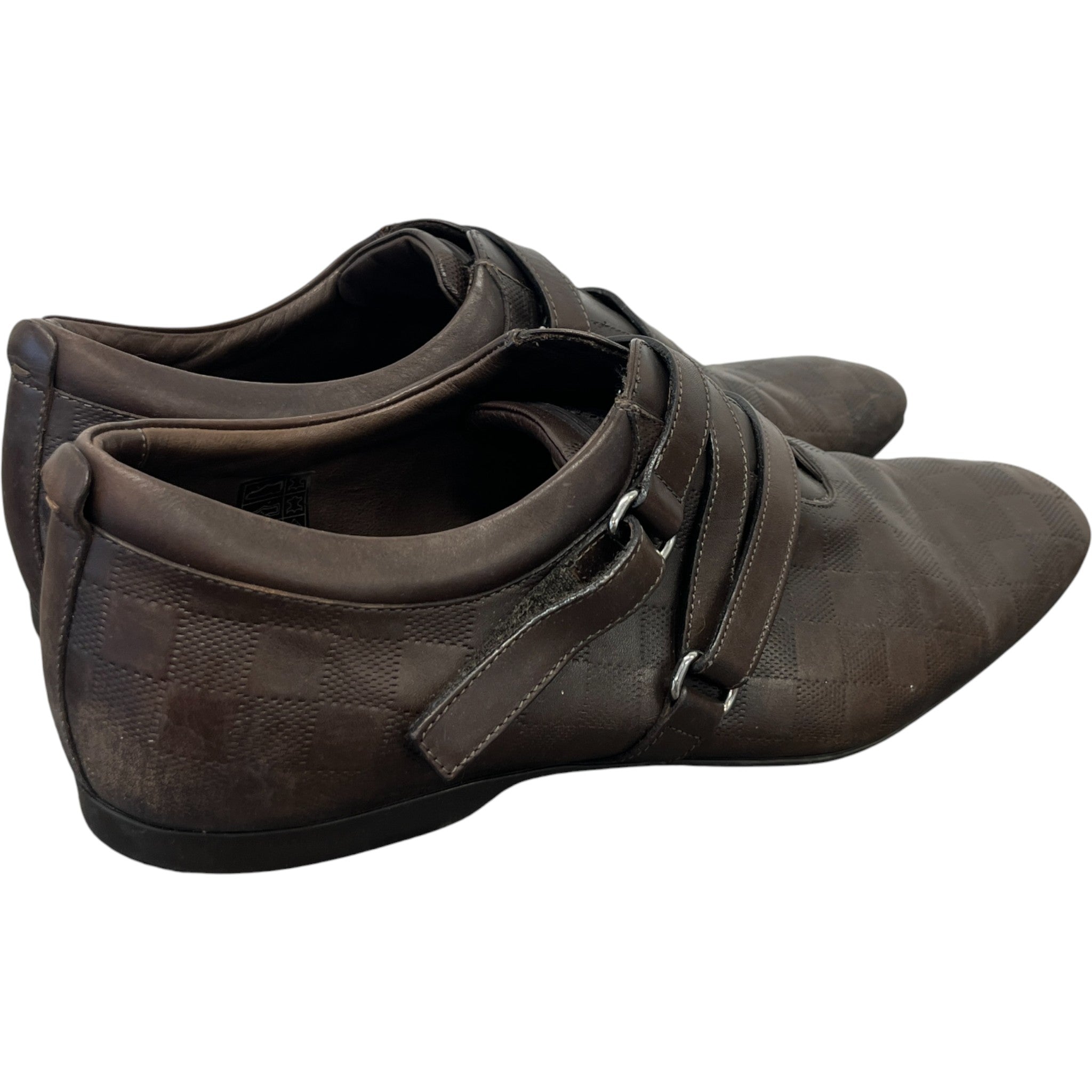 Men's Damier Check Loafers Brown Size EU 44 / UK 10