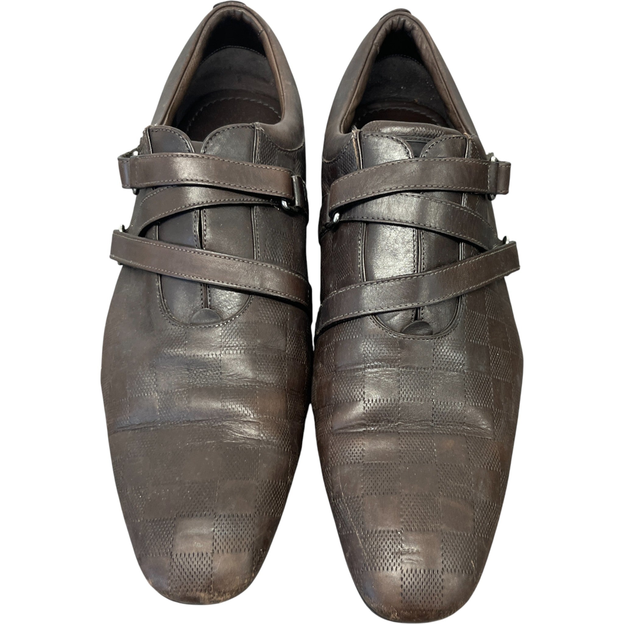 Men's Damier Check Loafers Brown Size EU 44 / UK 10