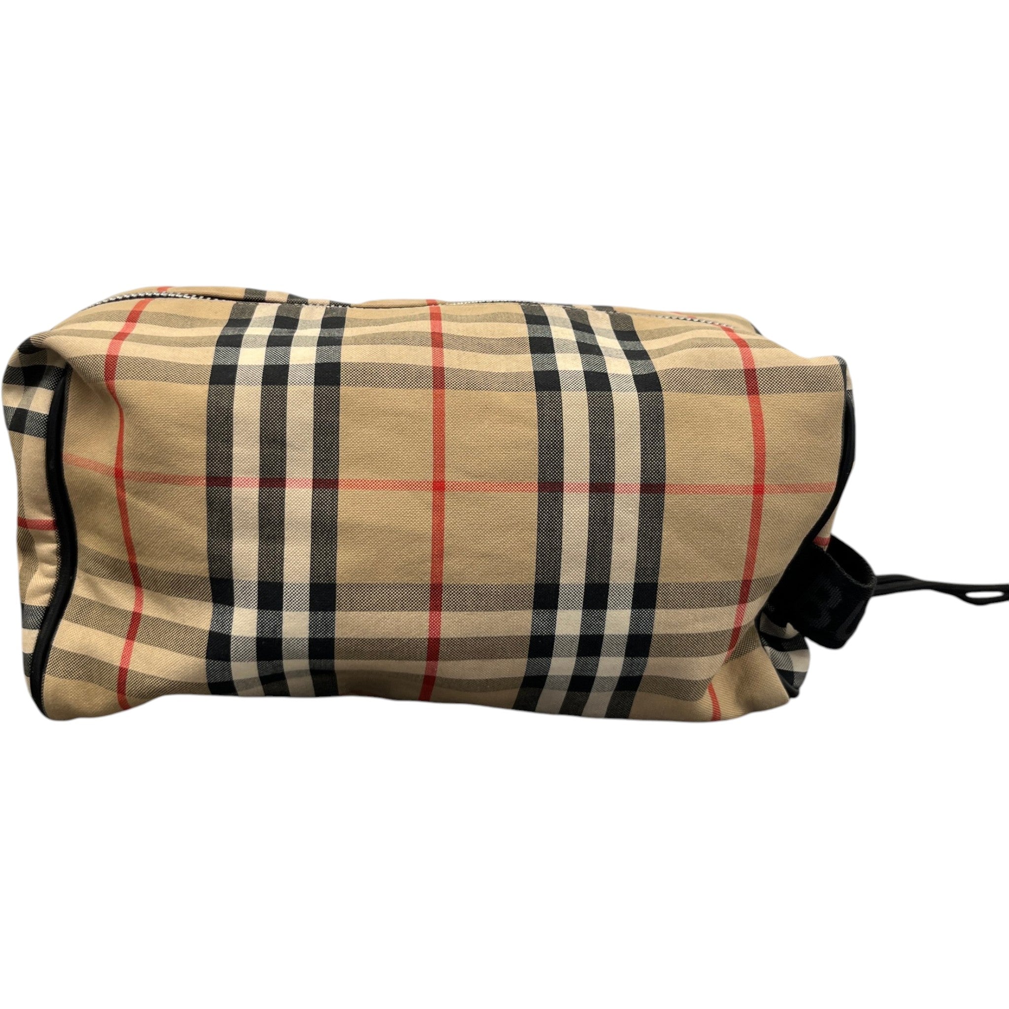Men's Check Print Toiletry Bag Beige