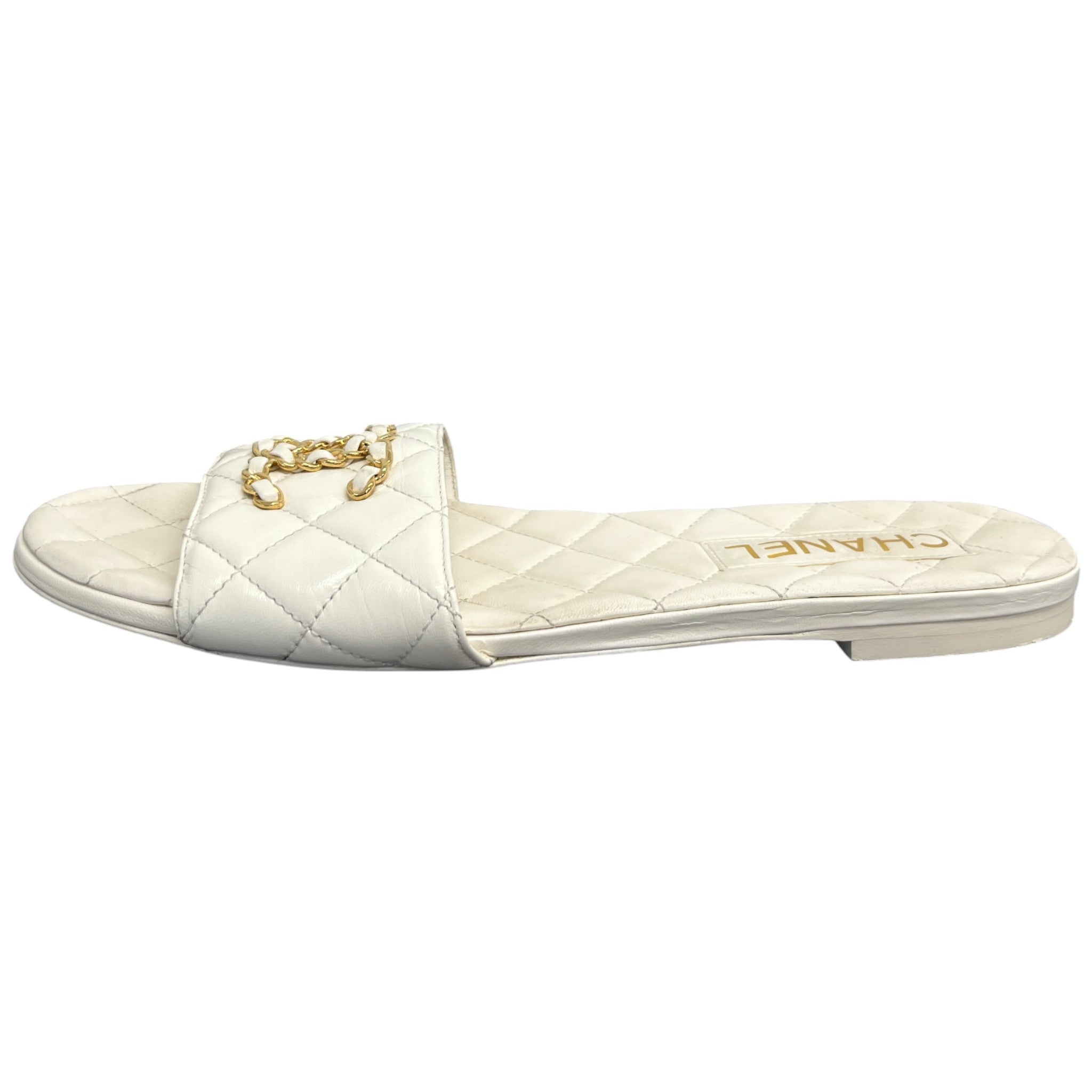 Women's Cc Logo Slides White Size EU 39 / UK 6