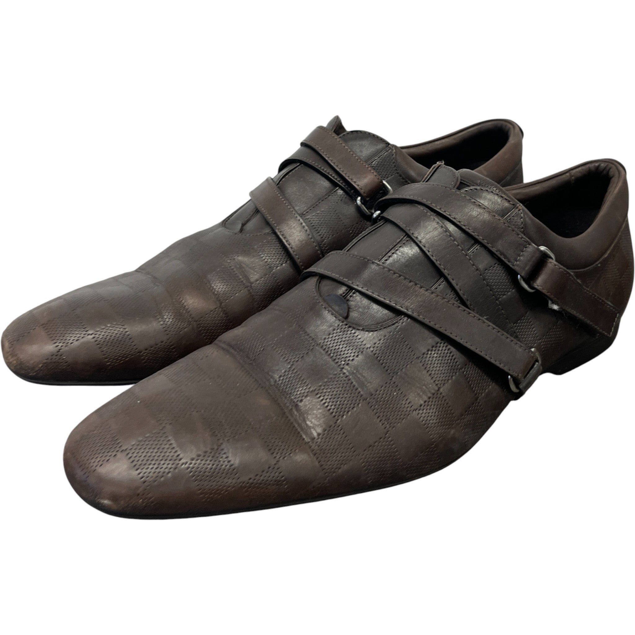 Men's Damier Check Loafers Brown Size EU 44 / UK 10