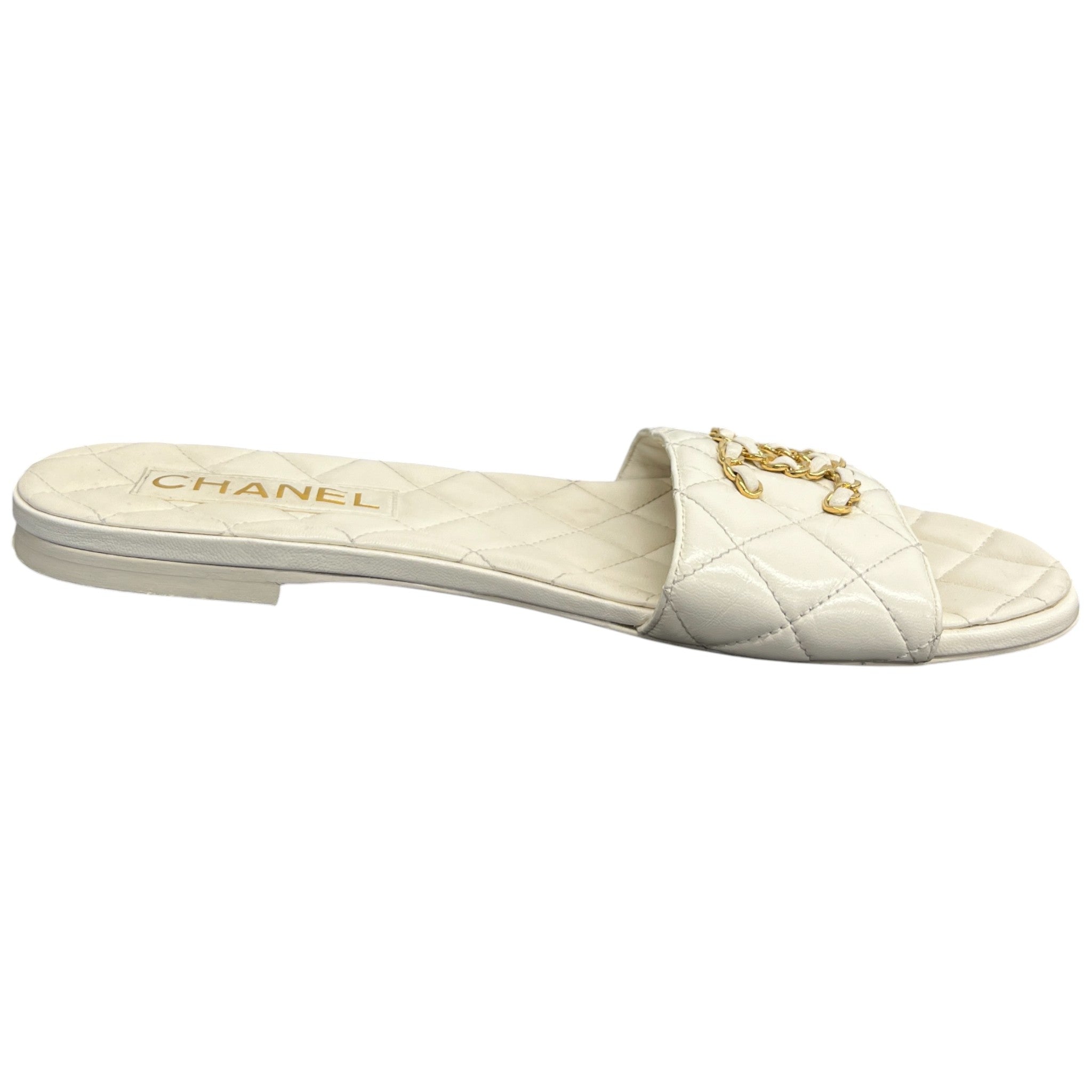 Women's Cc Logo Slides White Size EU 39 / UK 6