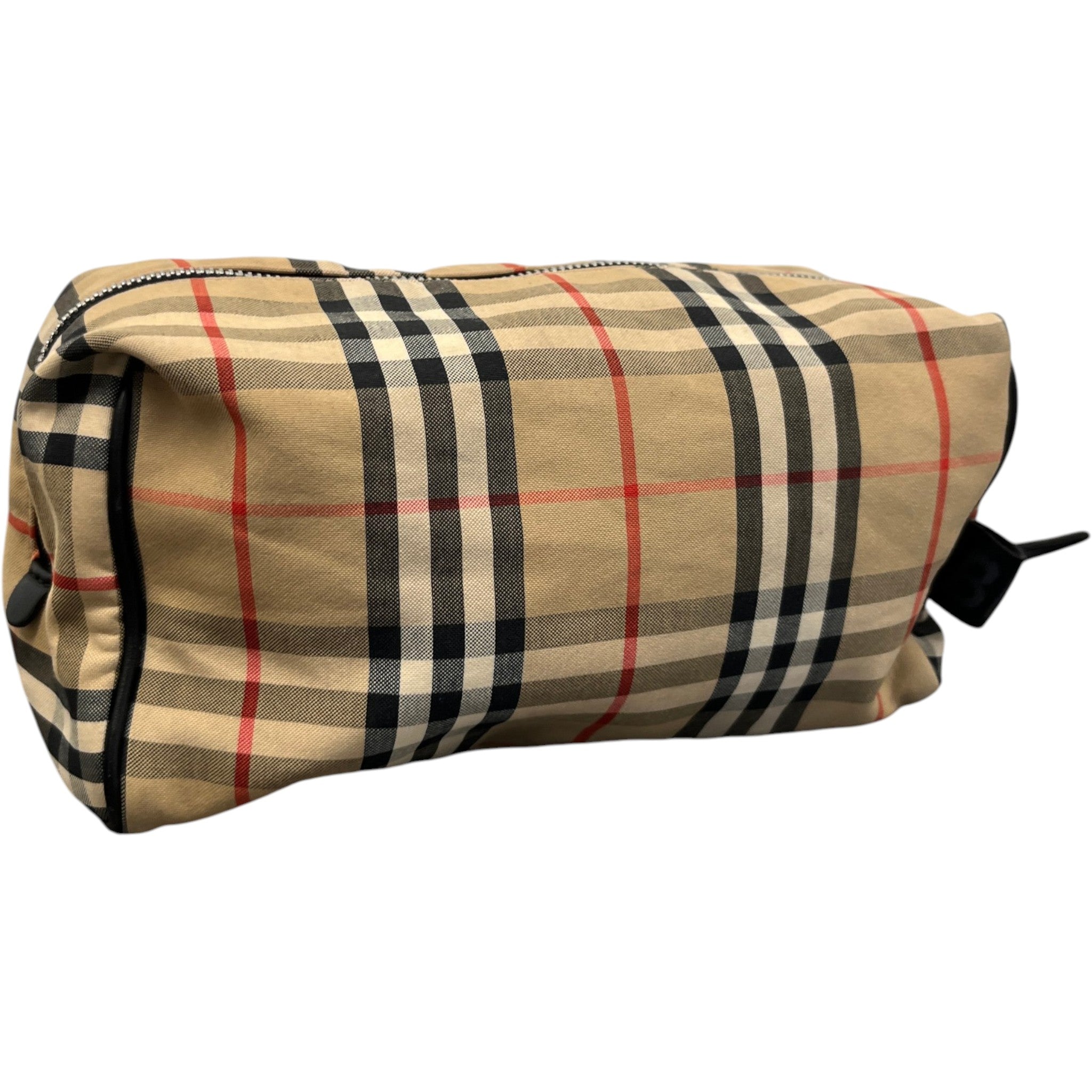 Men's Check Print Toiletry Bag Beige