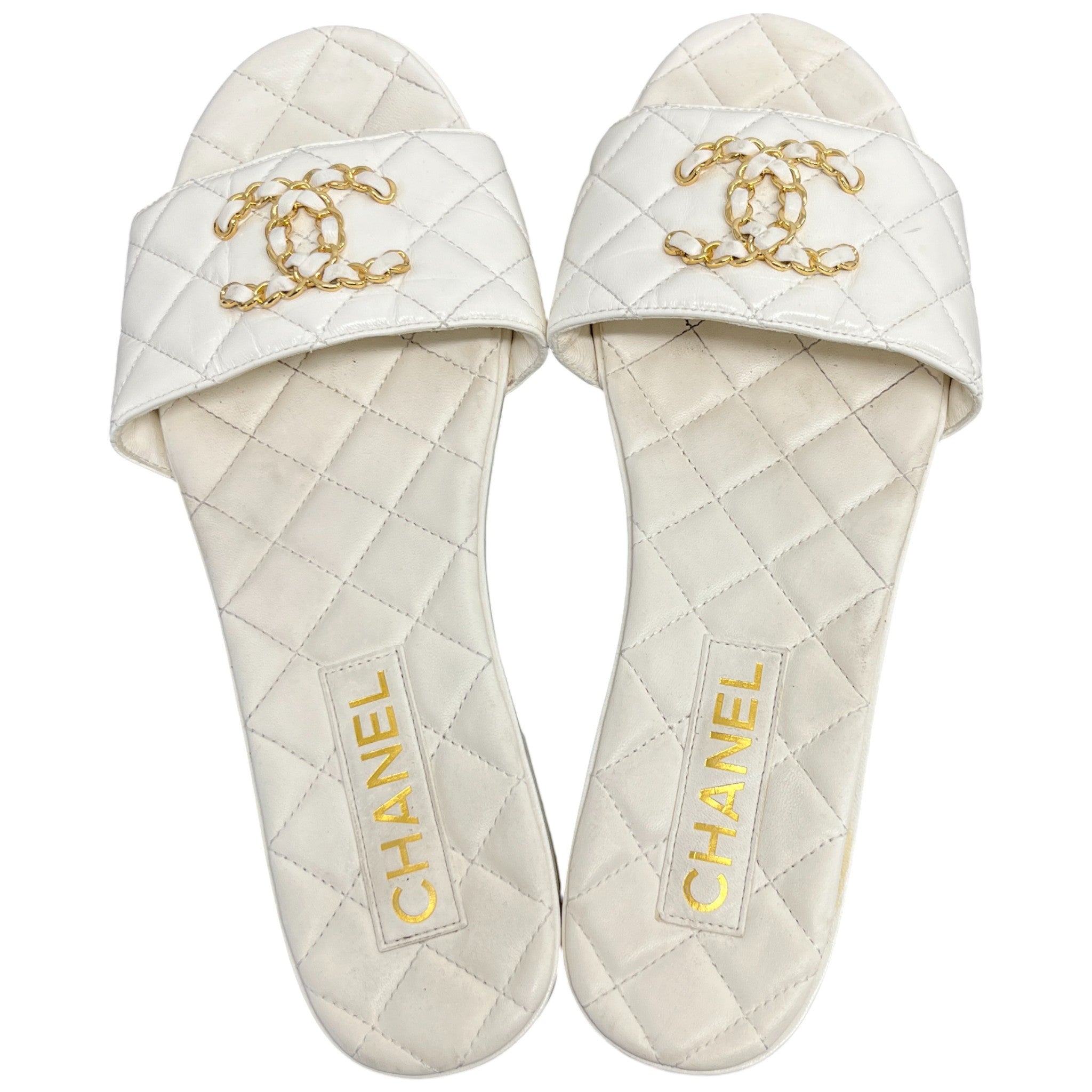 Women's Cc Logo Slides White Size EU 39 / UK 6