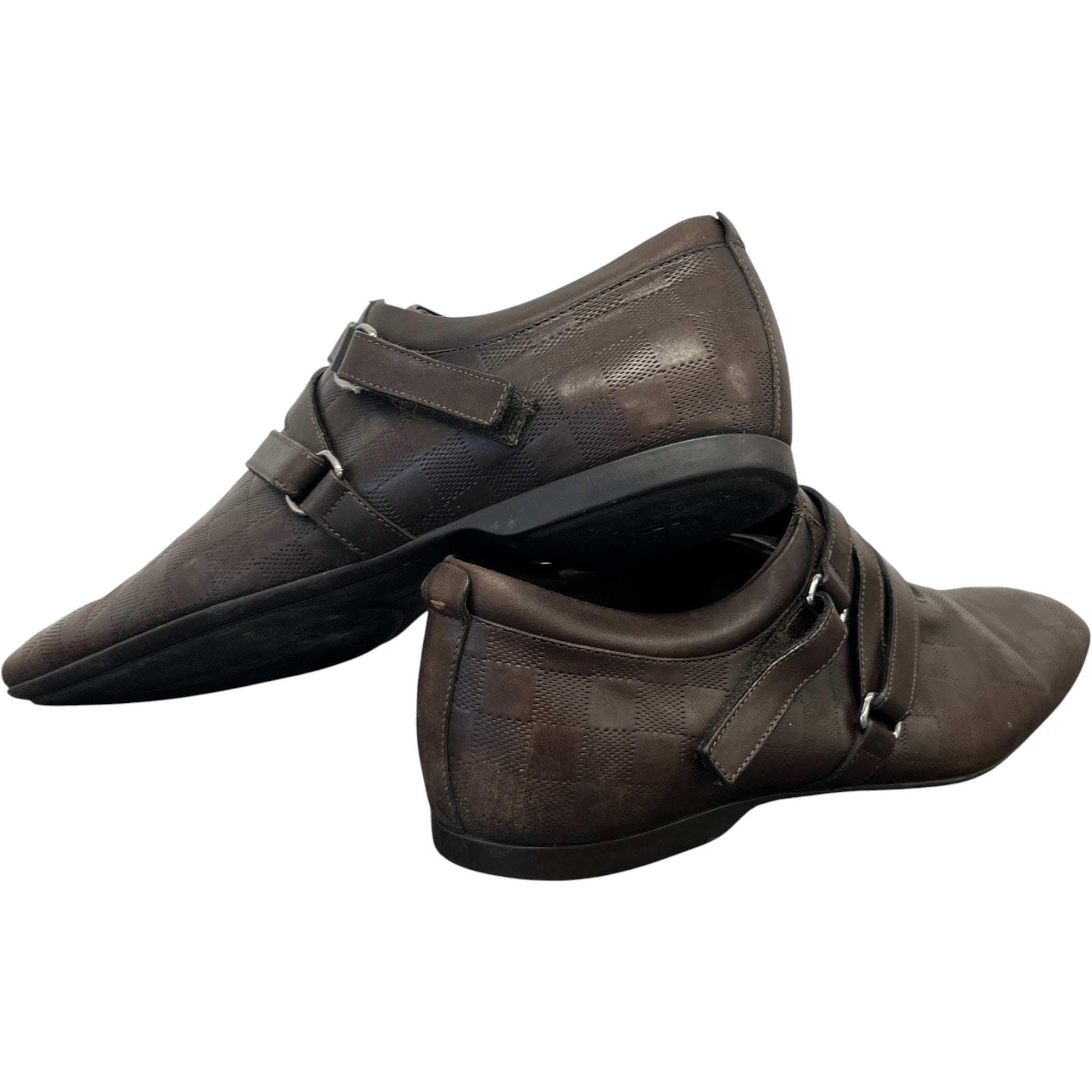 Men's Damier Check Loafers Brown Size EU 44 / UK 10