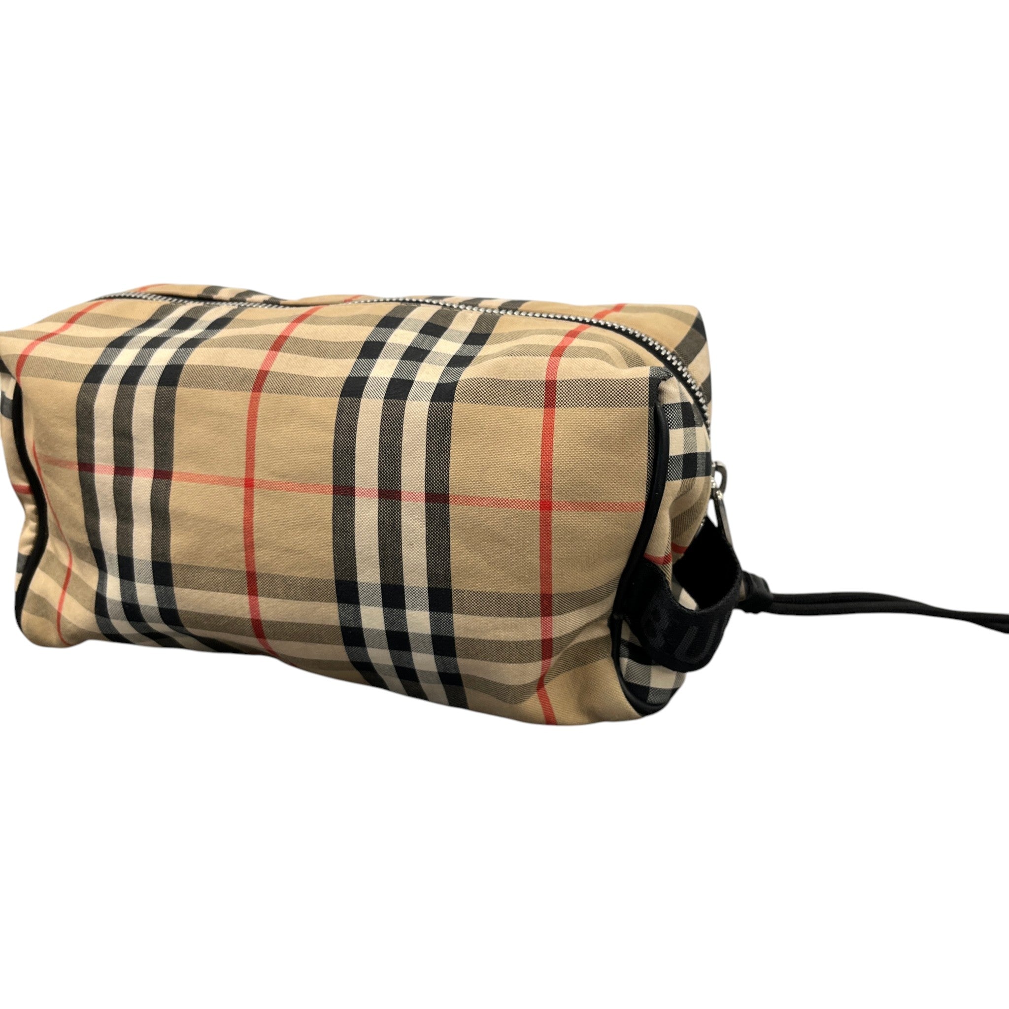 Men's Check Print Toiletry Bag Beige