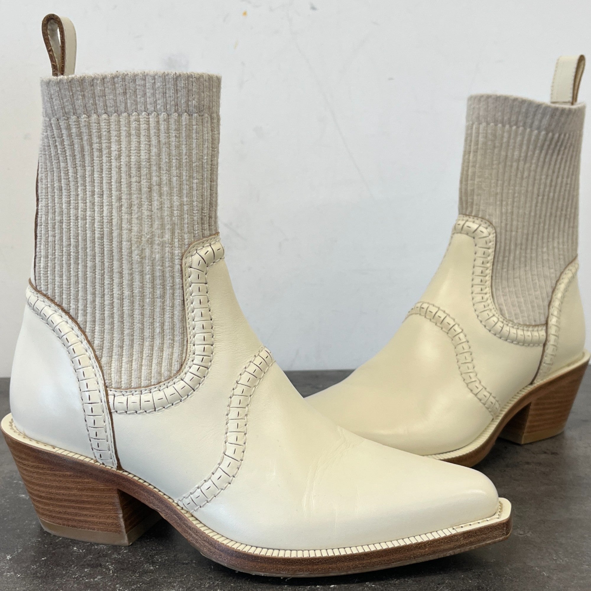 Women's Nellie Western Boots Cream Size EU 37.5 / UK 4.5