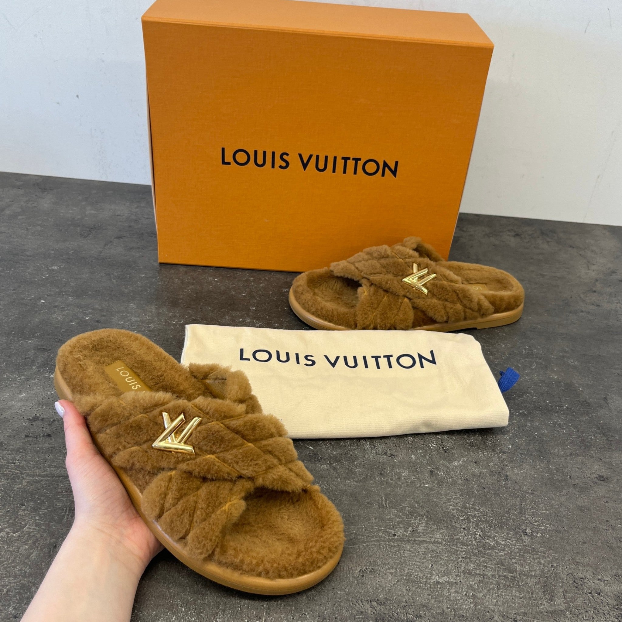 Women's Lv Bliss Comfort Mules Sandals Brown Size EU 38 / UK 5