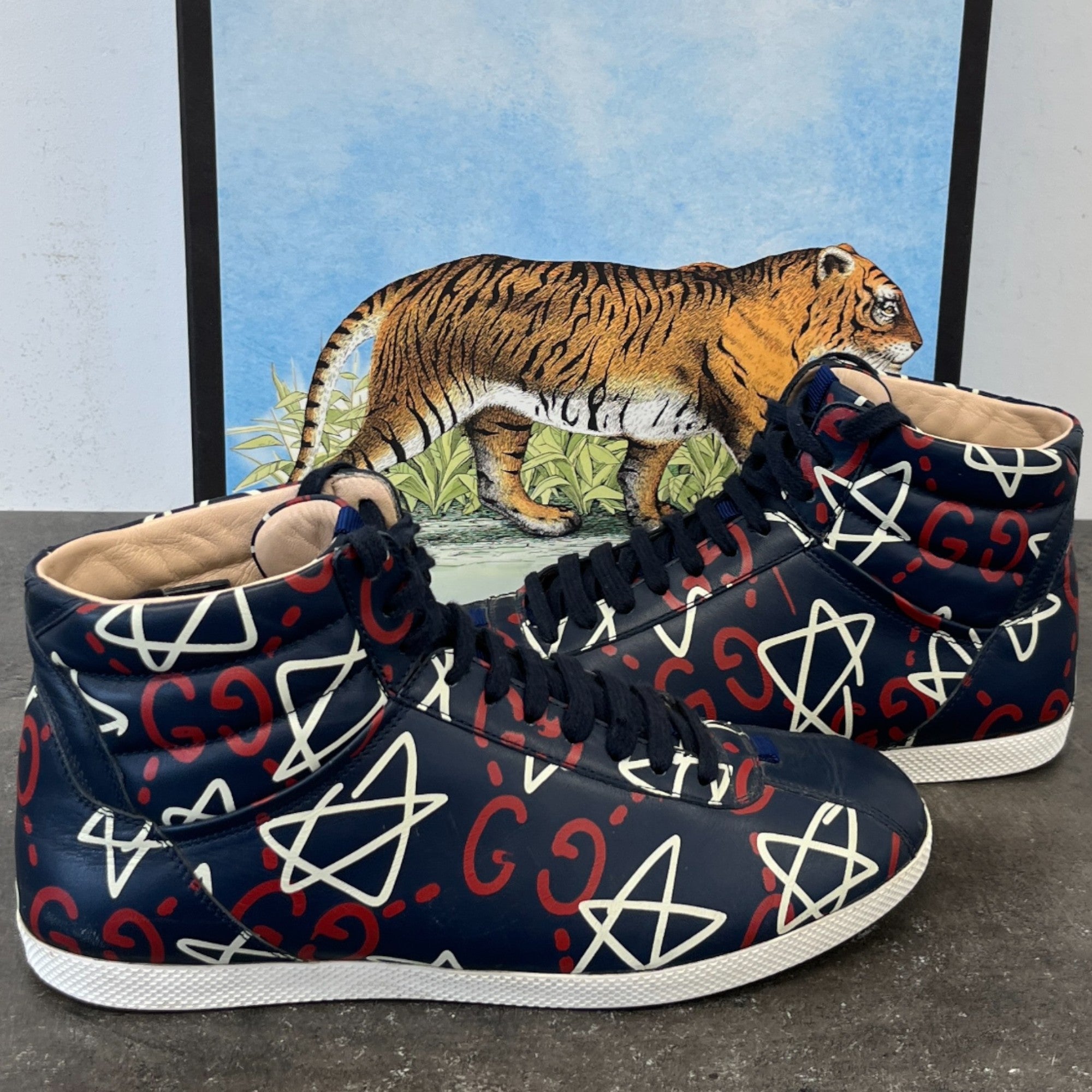 Men's Ghost Logo High Trainers Navy Size EU 40 / UK 6