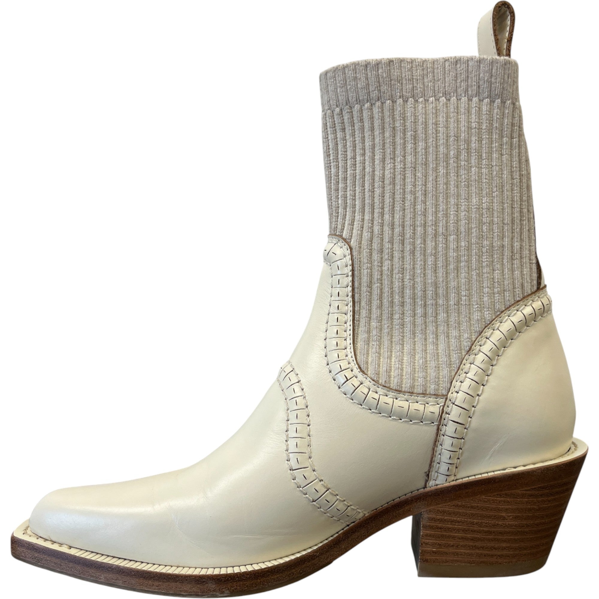 Women's Nellie Western Boots Cream Size EU 37.5 / UK 4.5