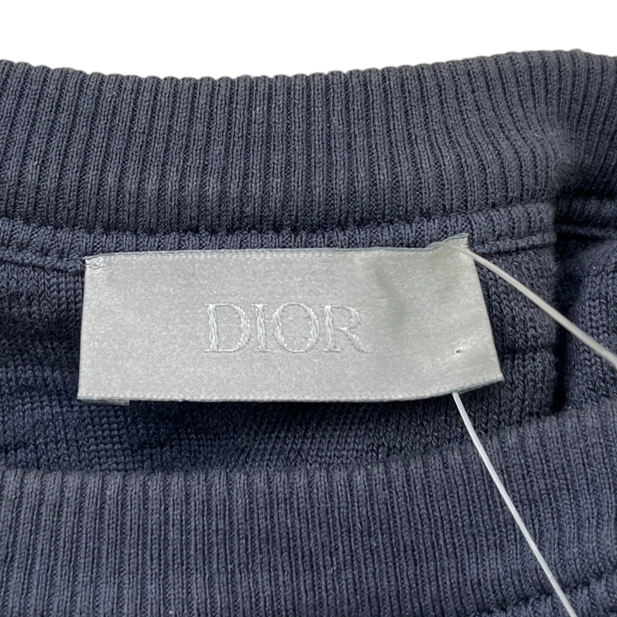 Men's Oblique Towelling T-Shirt Navy Size S