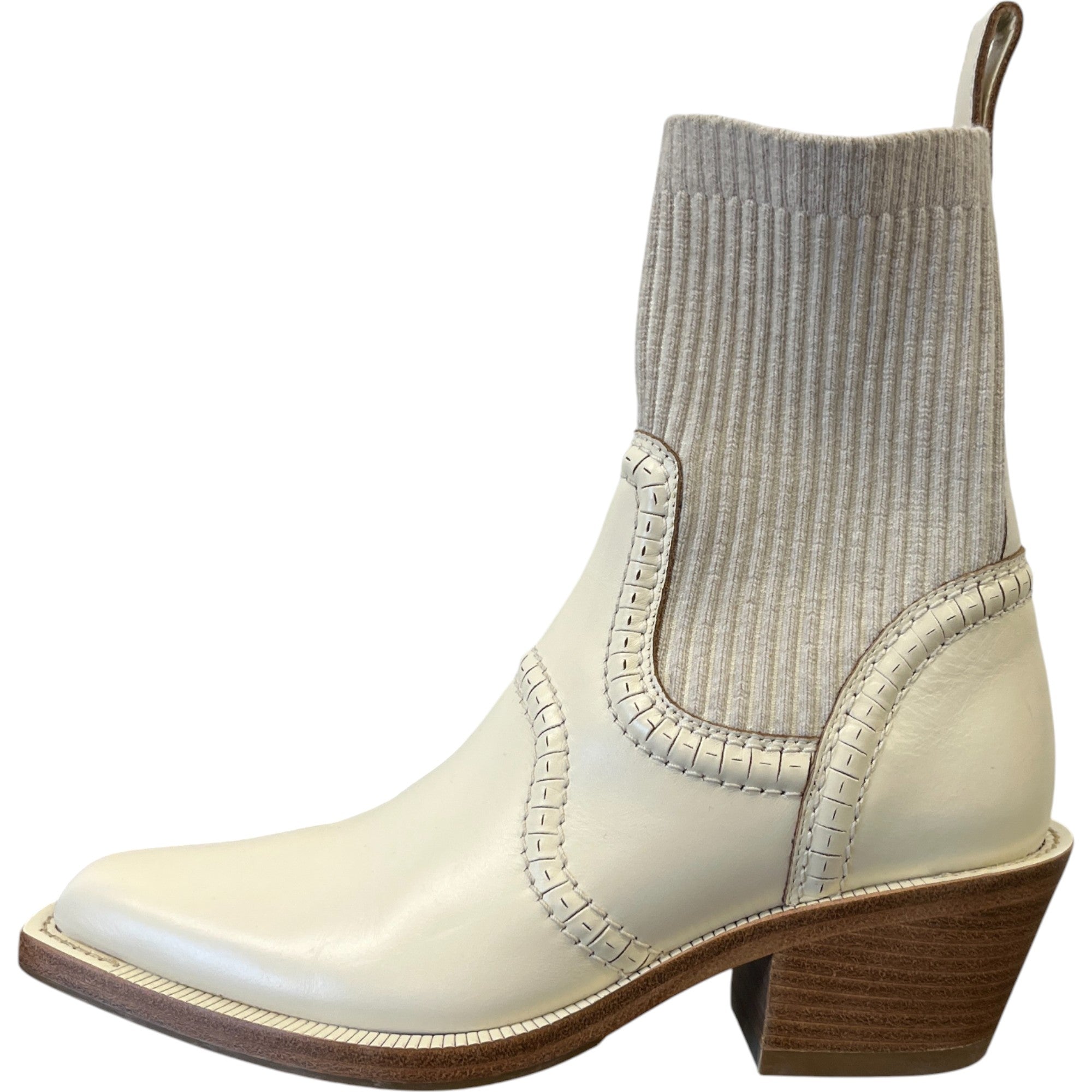 Women's Nellie Western Boots Cream Size EU 37.5 / UK 4.5