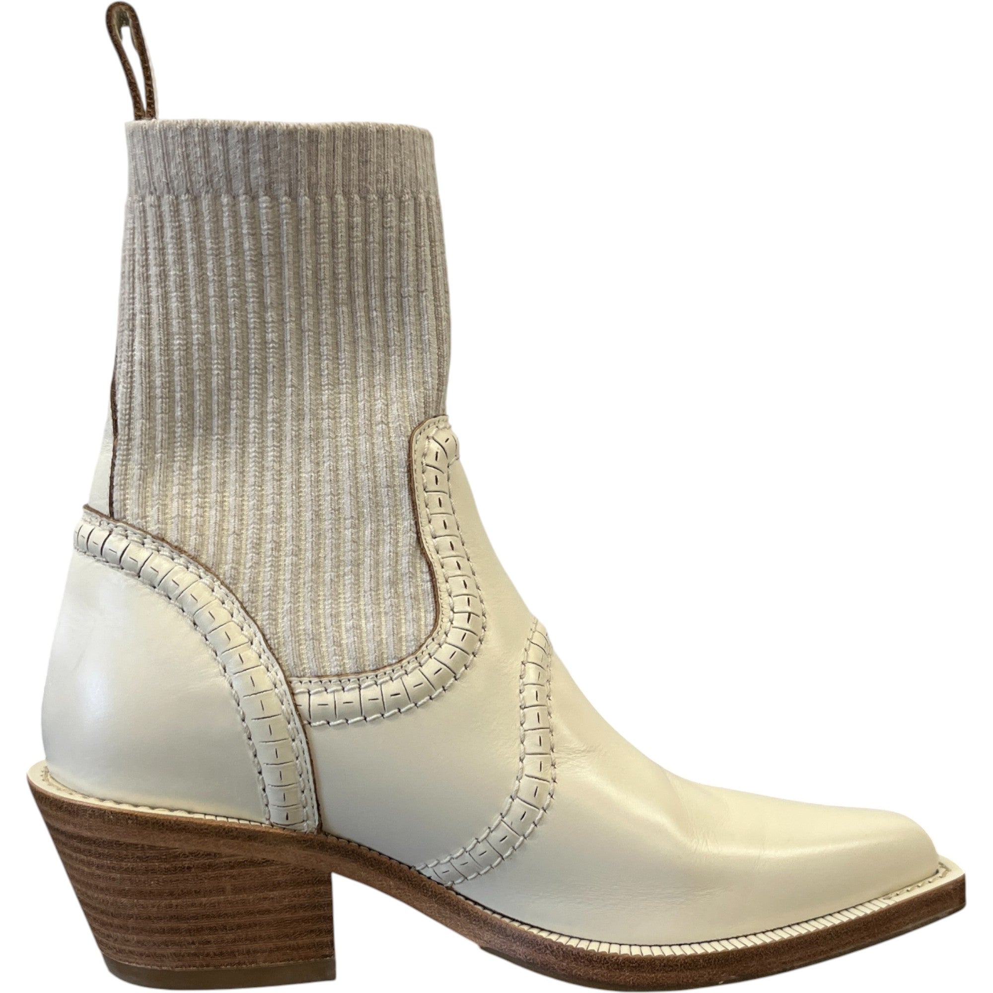 Women's Nellie Western Boots Cream Size EU 37.5 / UK 4.5
