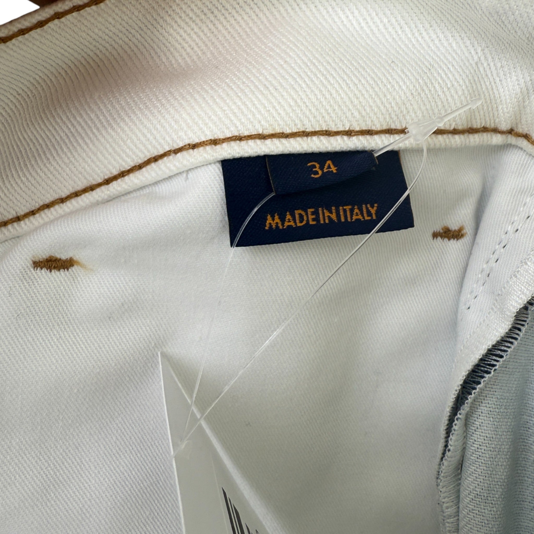 Men's Lv Spray Denim Jeans White Size Waist 34"